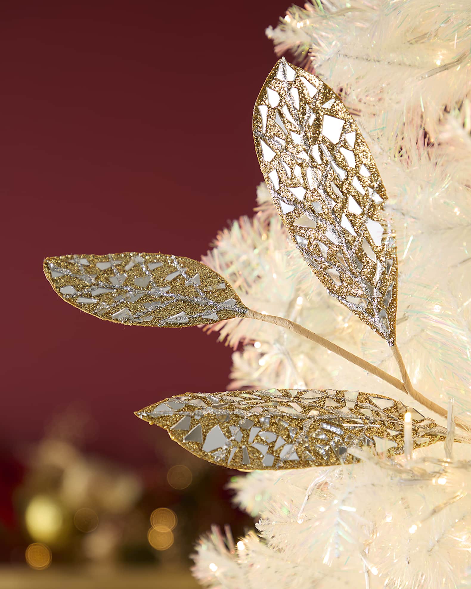 Jim Marvin 20" Mosaic Mirror Magnolia Christmas Pick Horchow