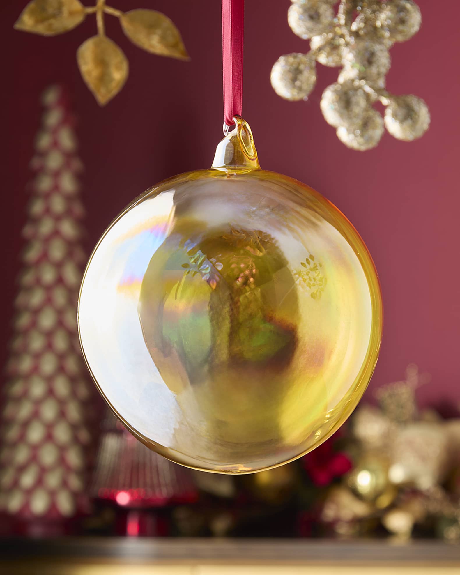 Jim Marvin  Amber Bottle Glass Ball Christmas Ornament
