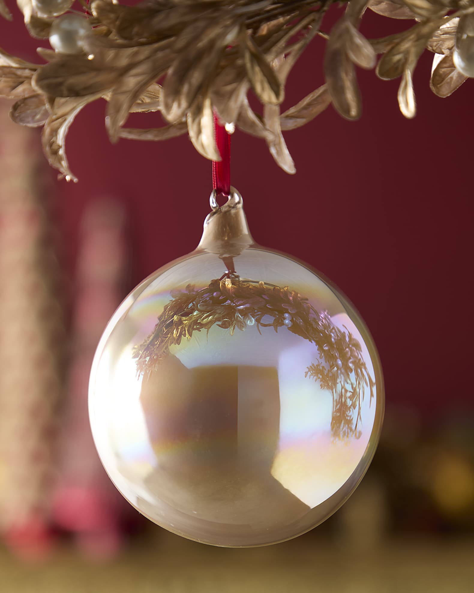 Jim Marvin Pearl Glass Ball Christmas Ornament