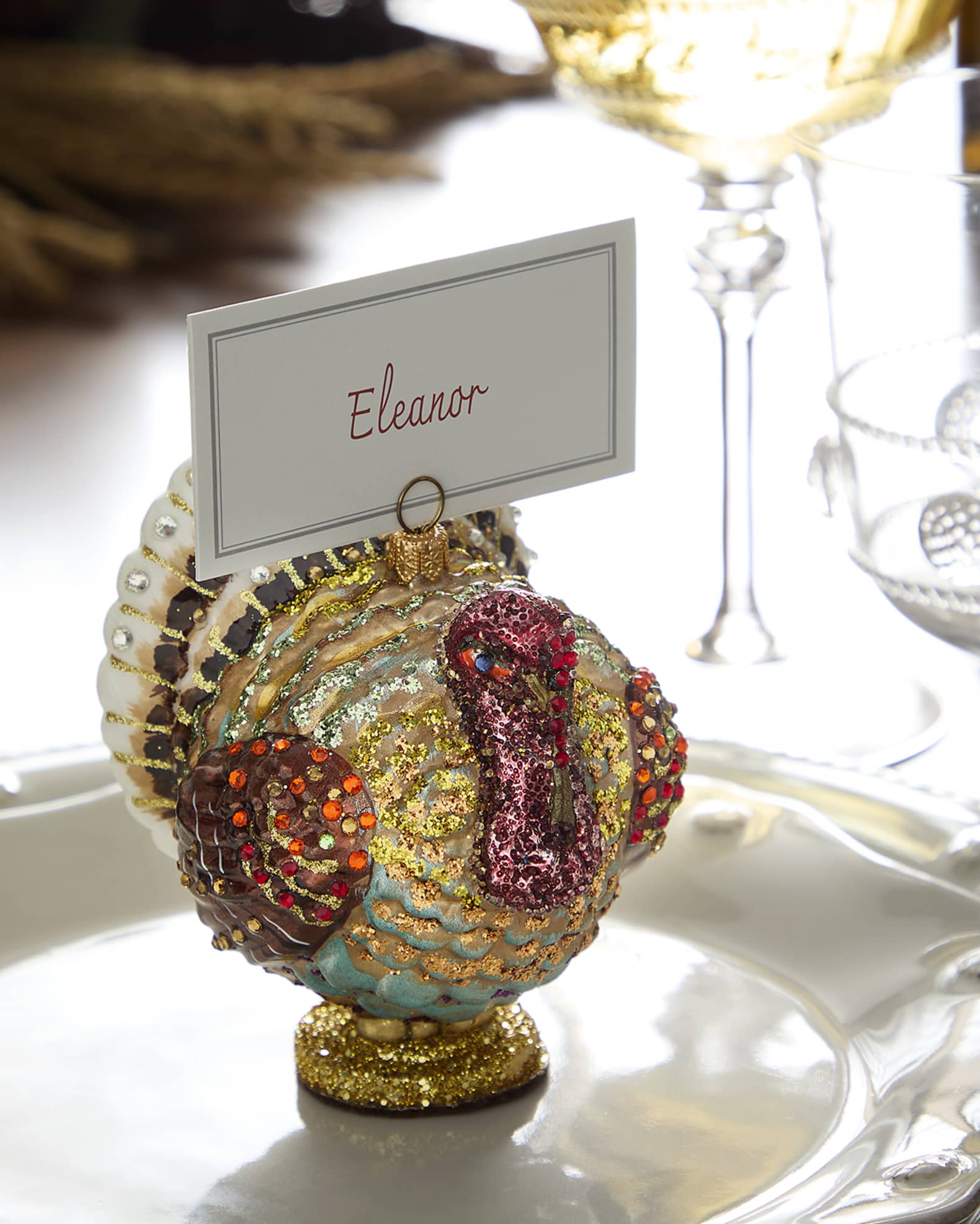 Sweet Savannah Fancy Turkey Place Card Holder