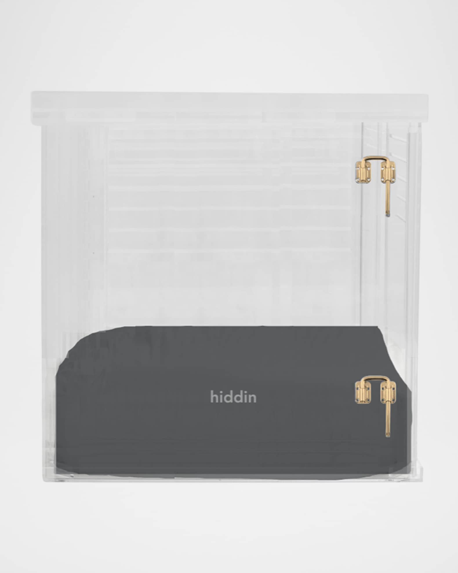 HIDDIN Large Clear View Pet Crate with Gold Latch | Horchow - Deluxe Pet Recipient Comfortable Crate Latch