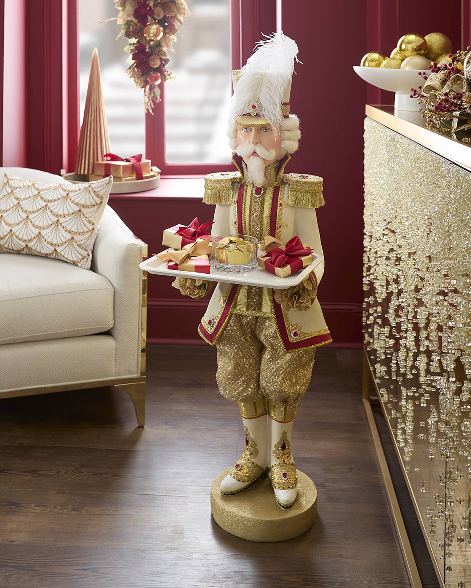 Katherine's Collection Gold Butler Christmas Nutcracker, 47.5" Horchow