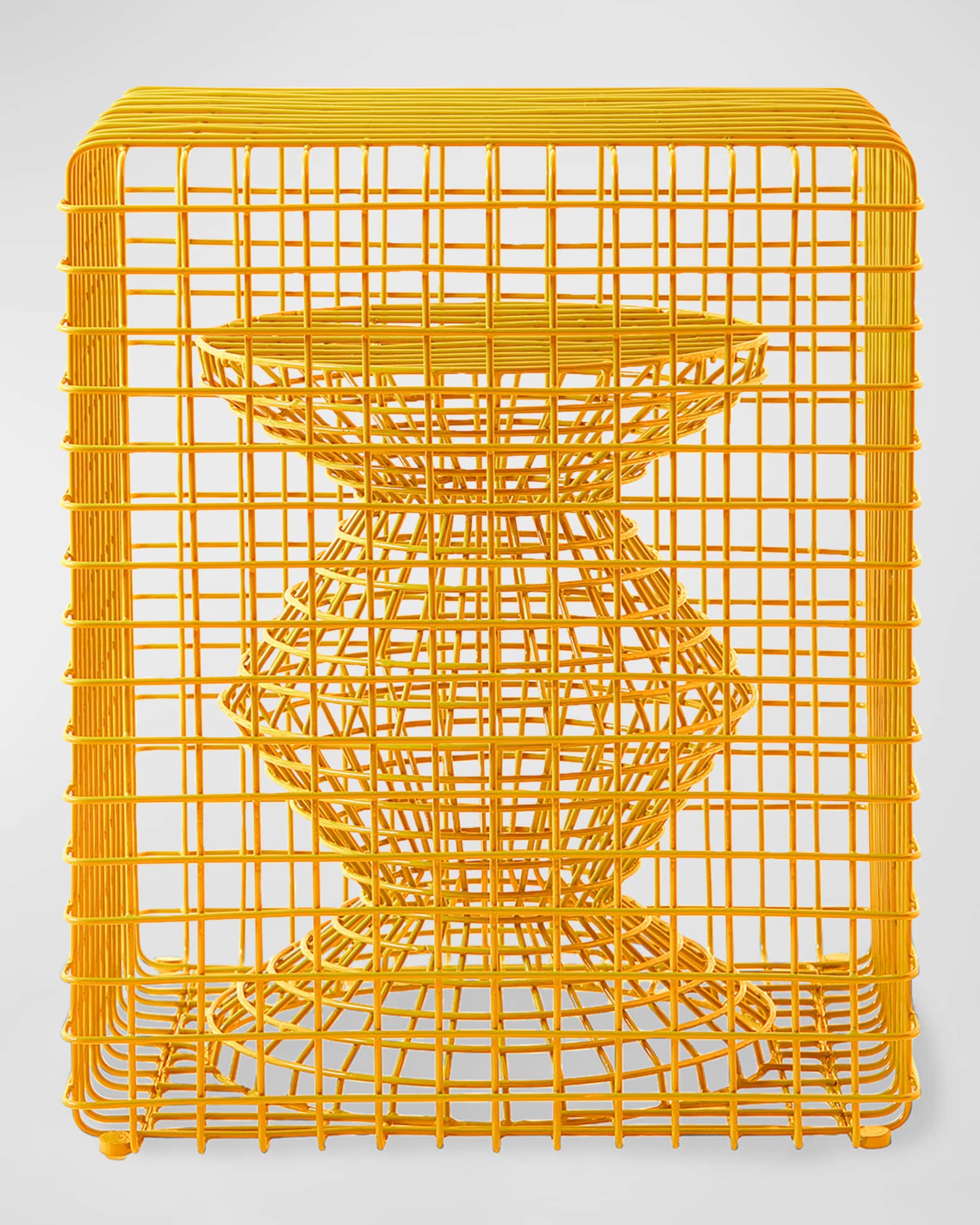POLSPOTTEN Zig Zag Wire Stool, Yellow Horchow