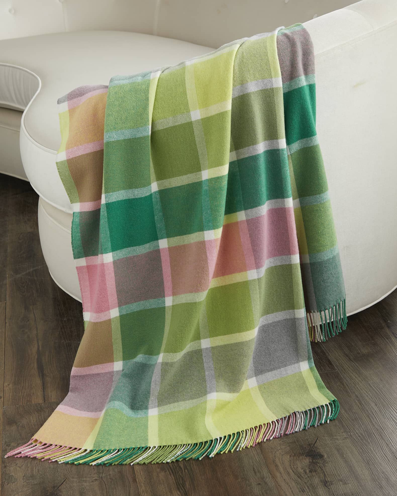 Designers Guild Bridgeport Lime Throw Blanket 