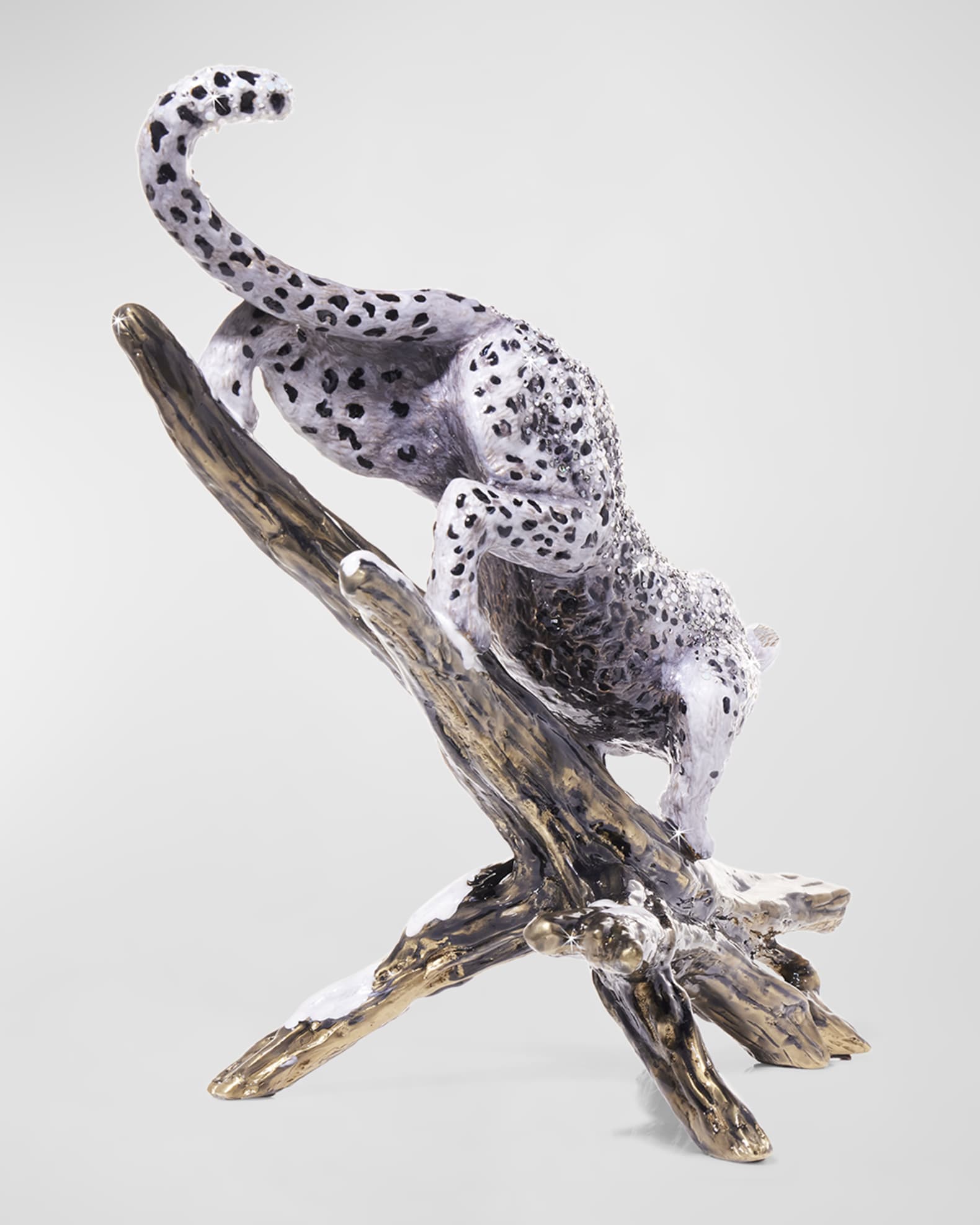 Jay Strongwater Snow Leopard Descending Branch Tabletop