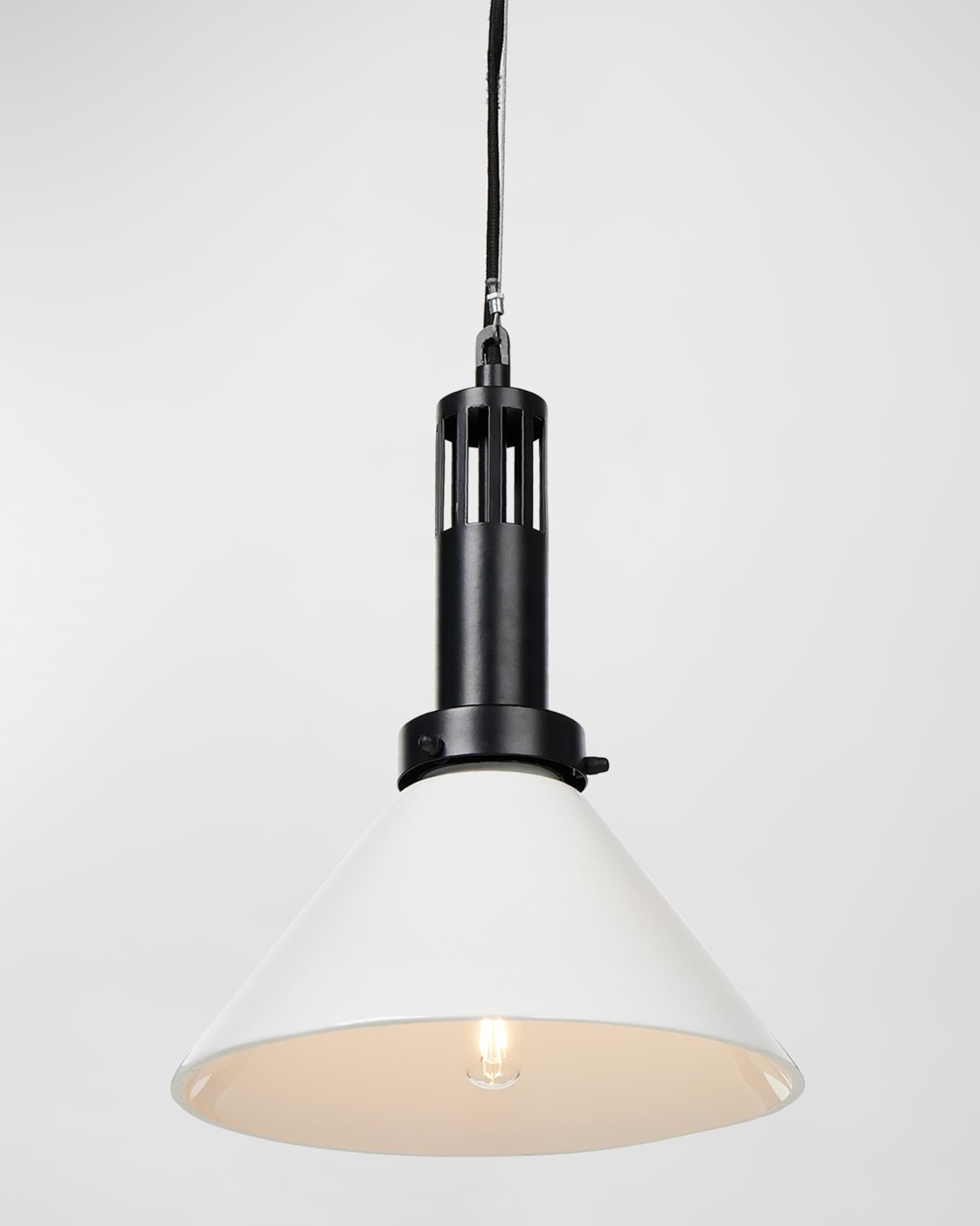 Four Hands Aldis 13" Pendant Light, Black/White