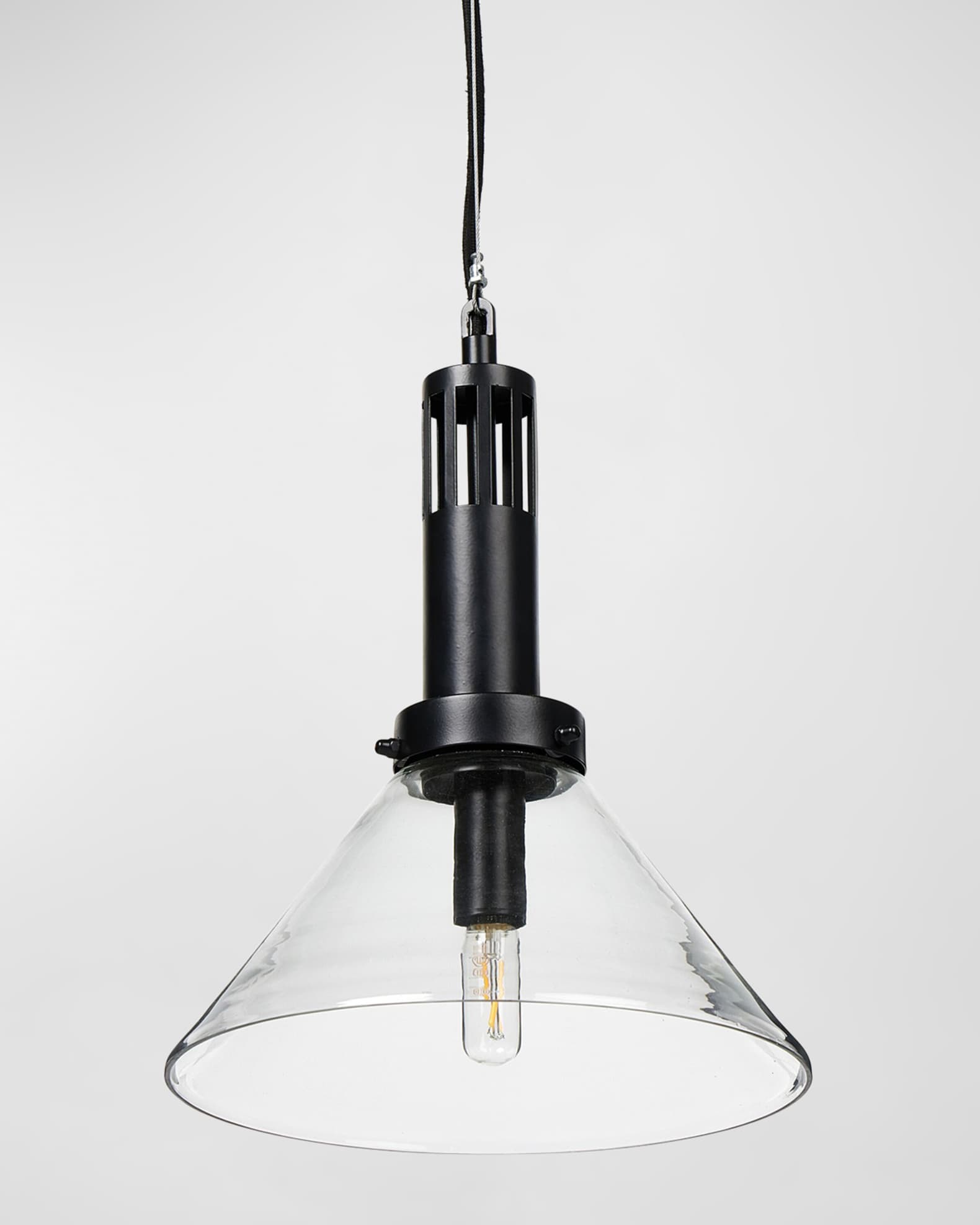 Four Hands Aldis 13" Pendant Light, Black/Clear