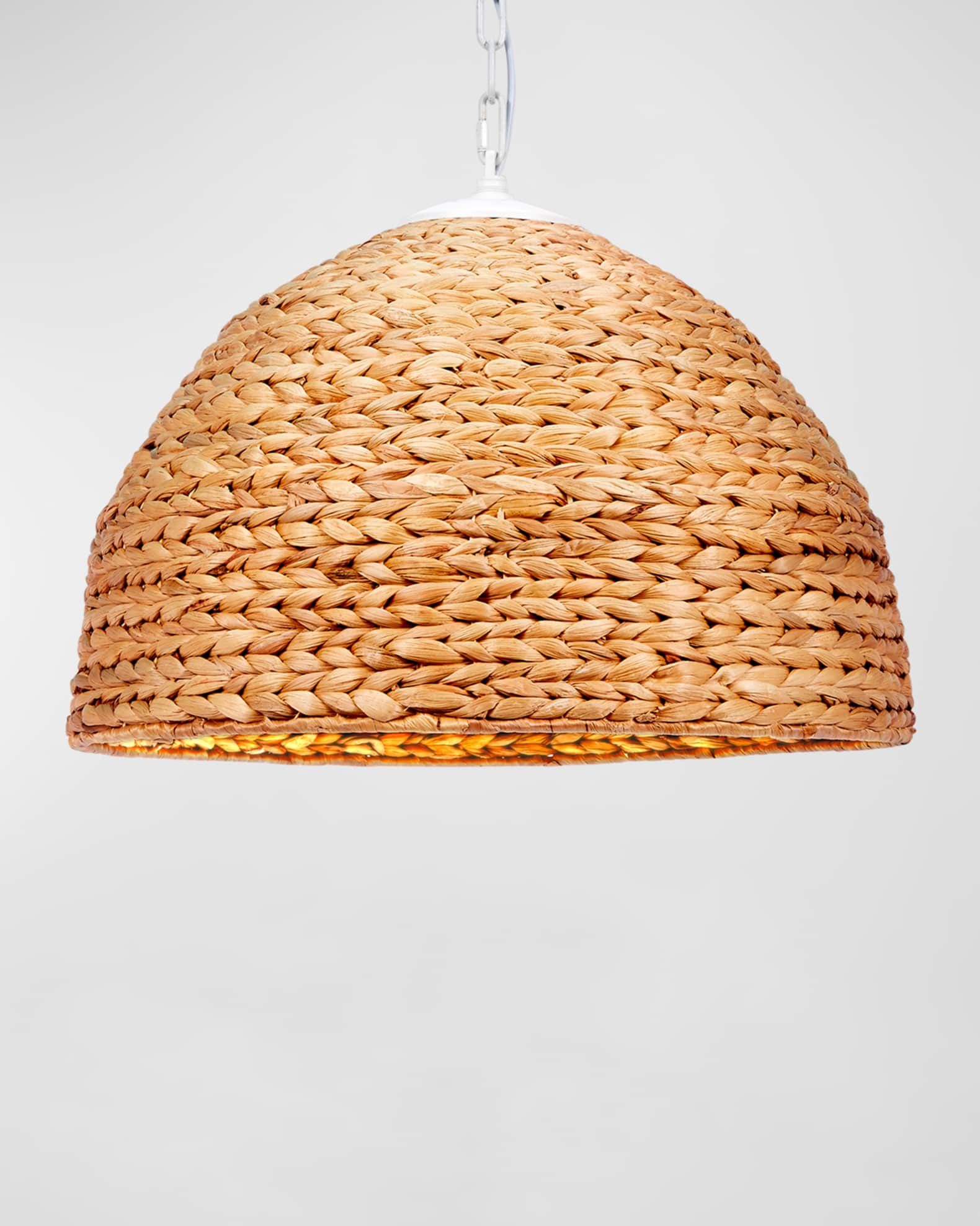 Old World Design Woven Water Hyacinth Maris Pendant Light 