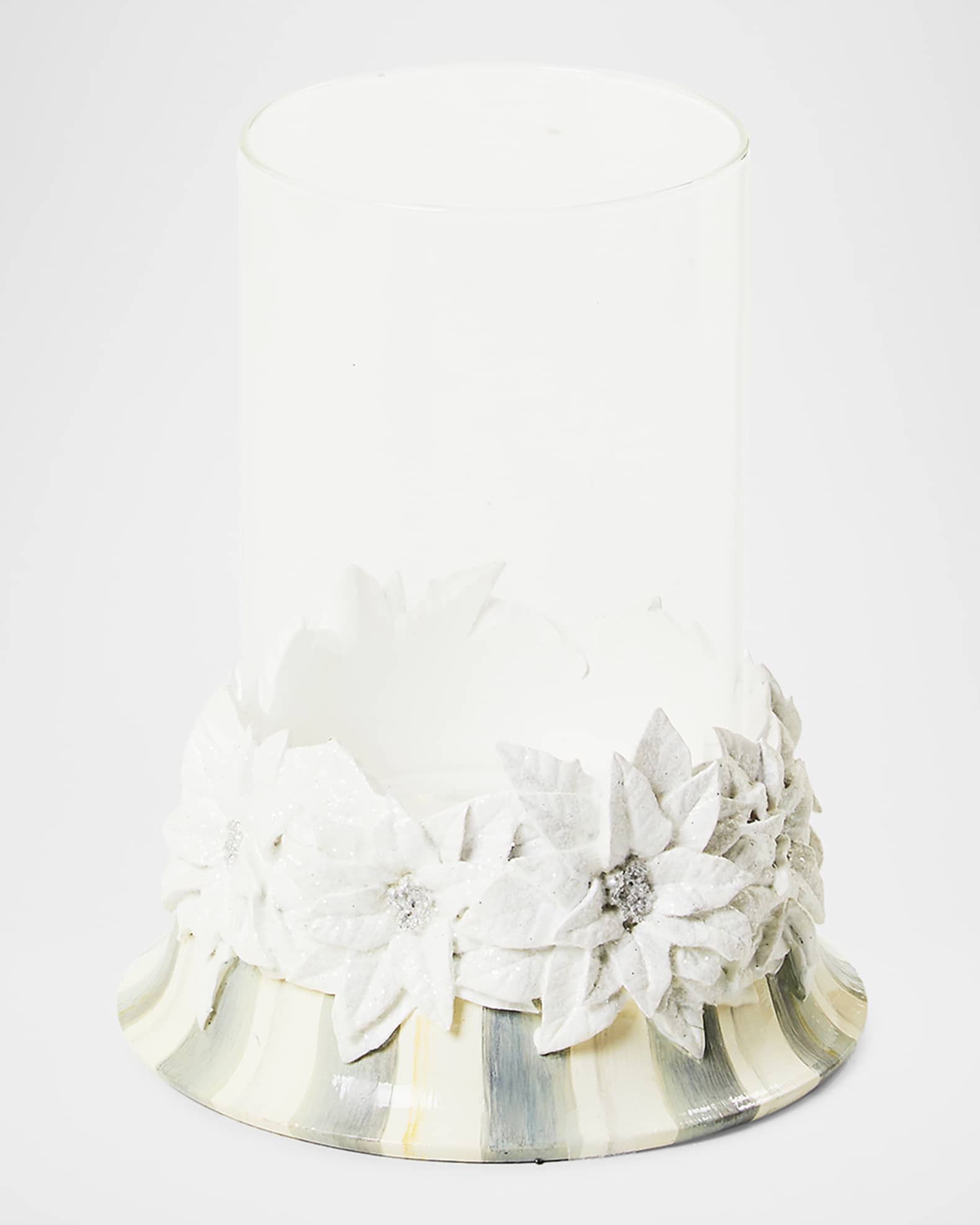 MacKenzieChilds Crystal Palace Poinsettia Pillar Candle Holder Horchow