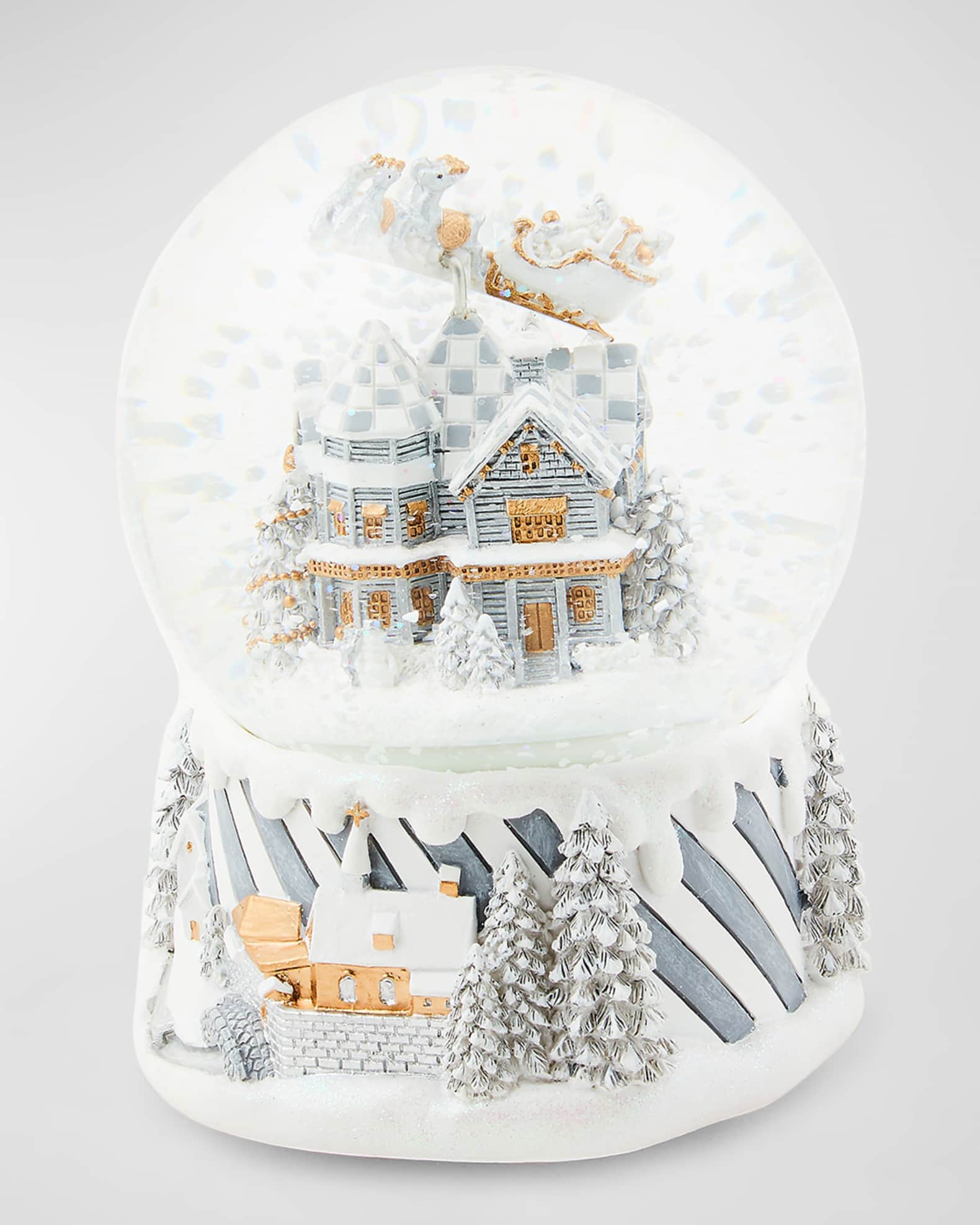 MacKenzieChilds Sterling Village Holiday Snow Globe Horchow