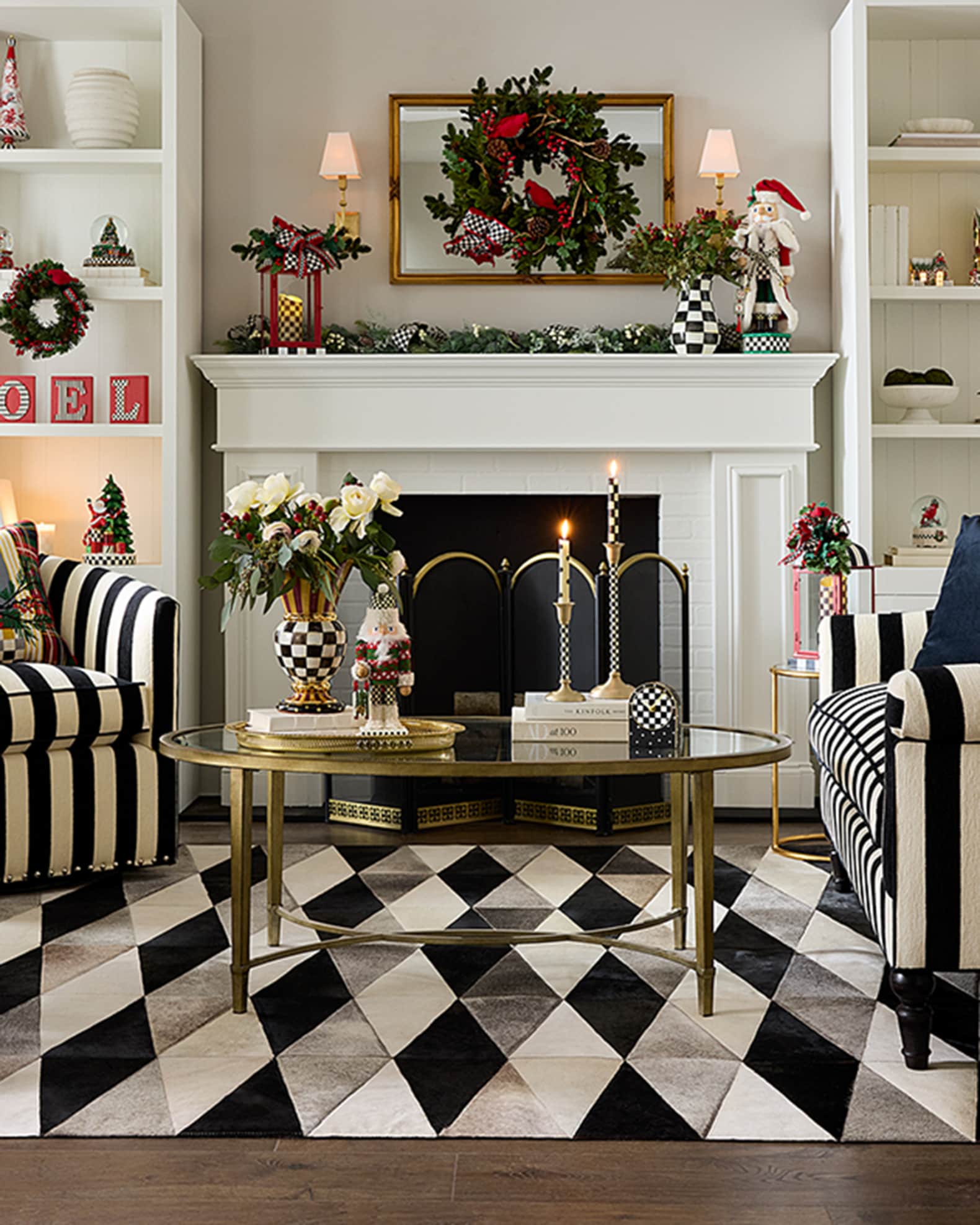 MacKenzieChilds Cozy Christmas Cardinal Wreath Horchow