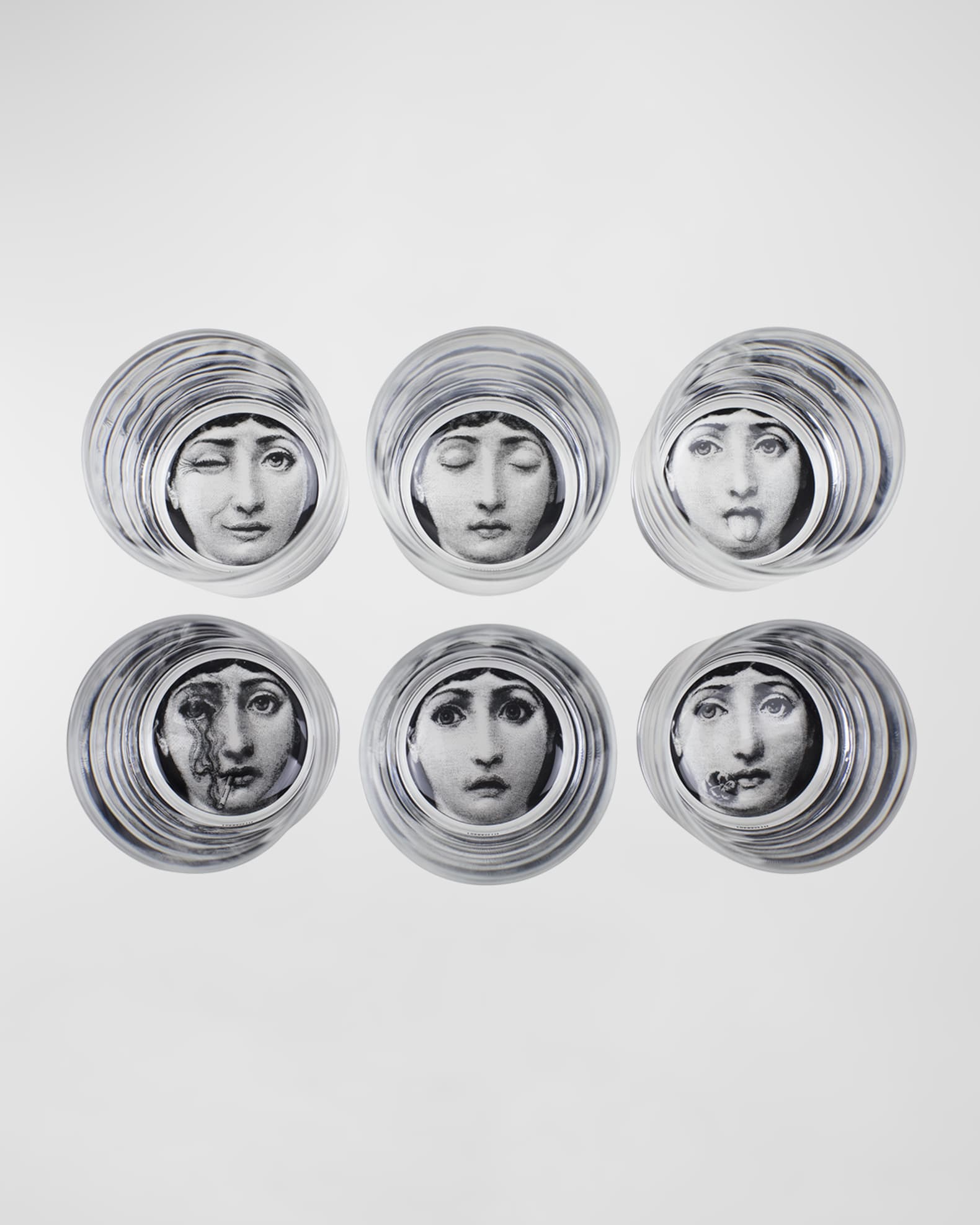 Fornasetti Tema e Variazioni 1.5 oz. Glasses, Set of 6