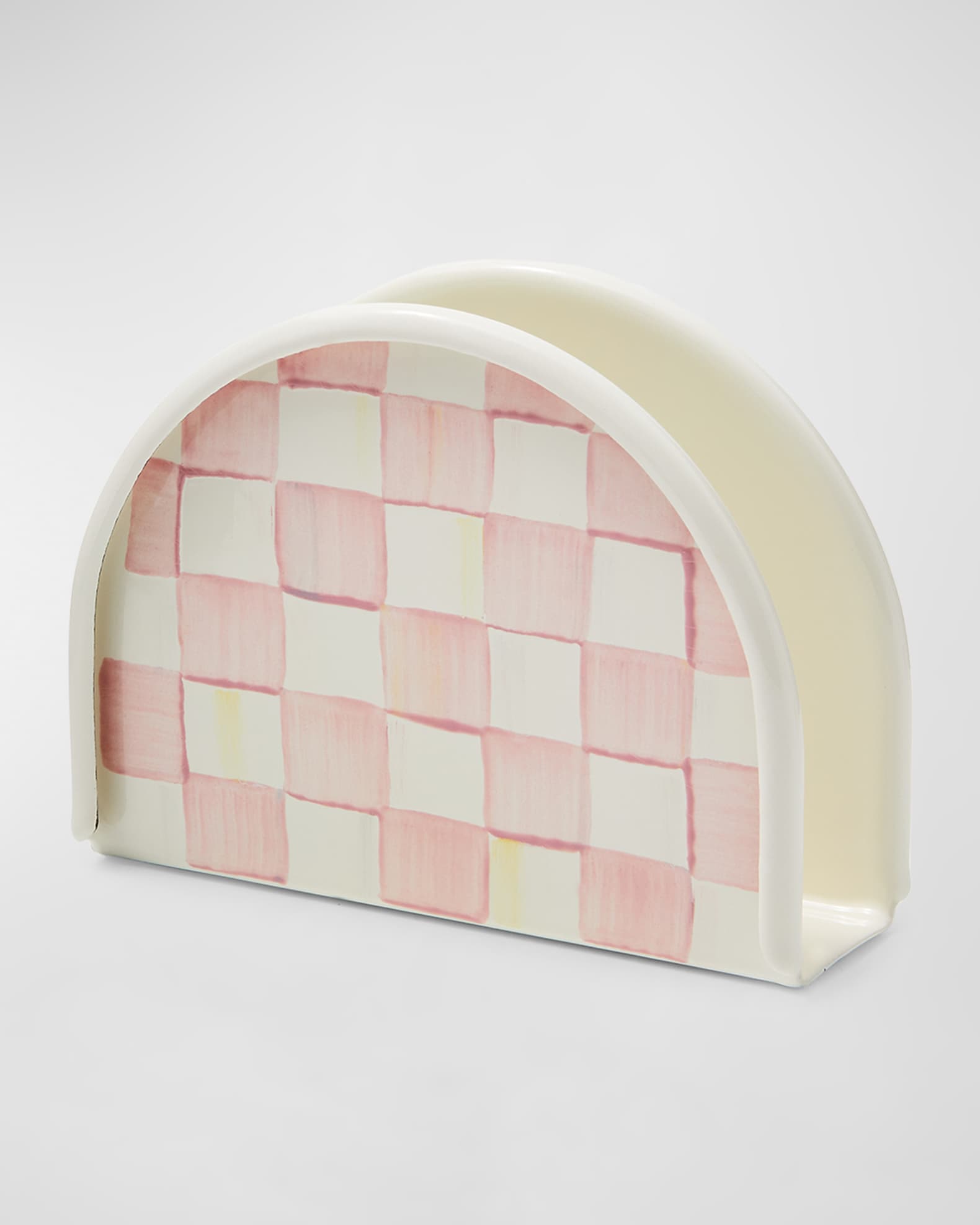 MacKenzie-Childs Rosy Check Enamel Napkin Holder