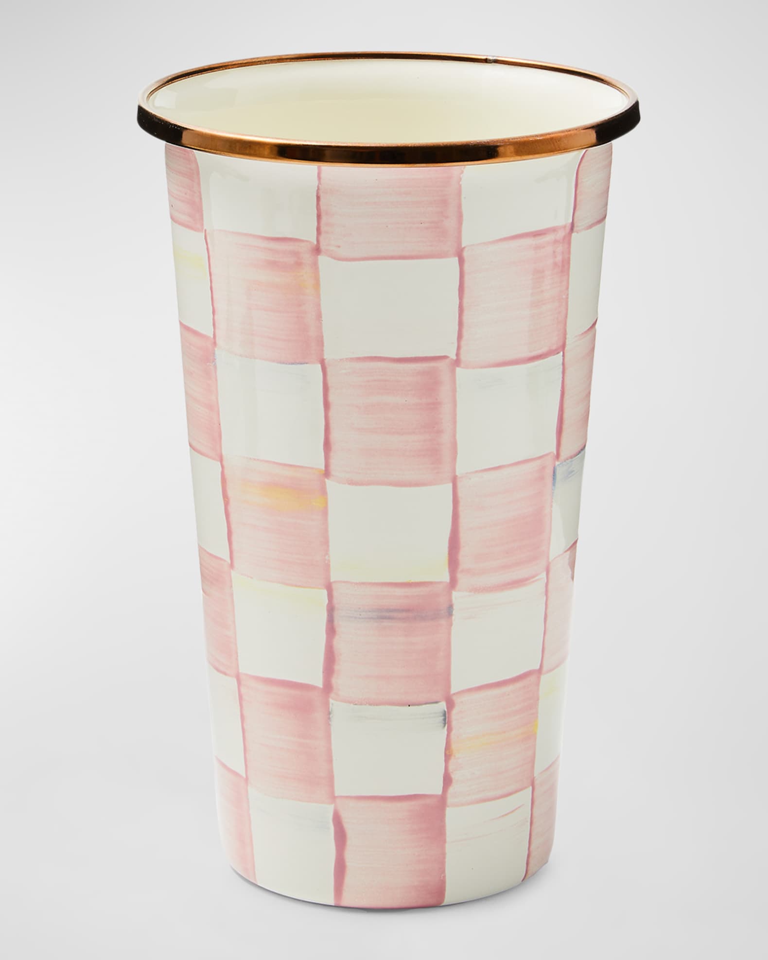 MacKenzie-Childs Rosy Check Enamel Tumbler, 20 oz.