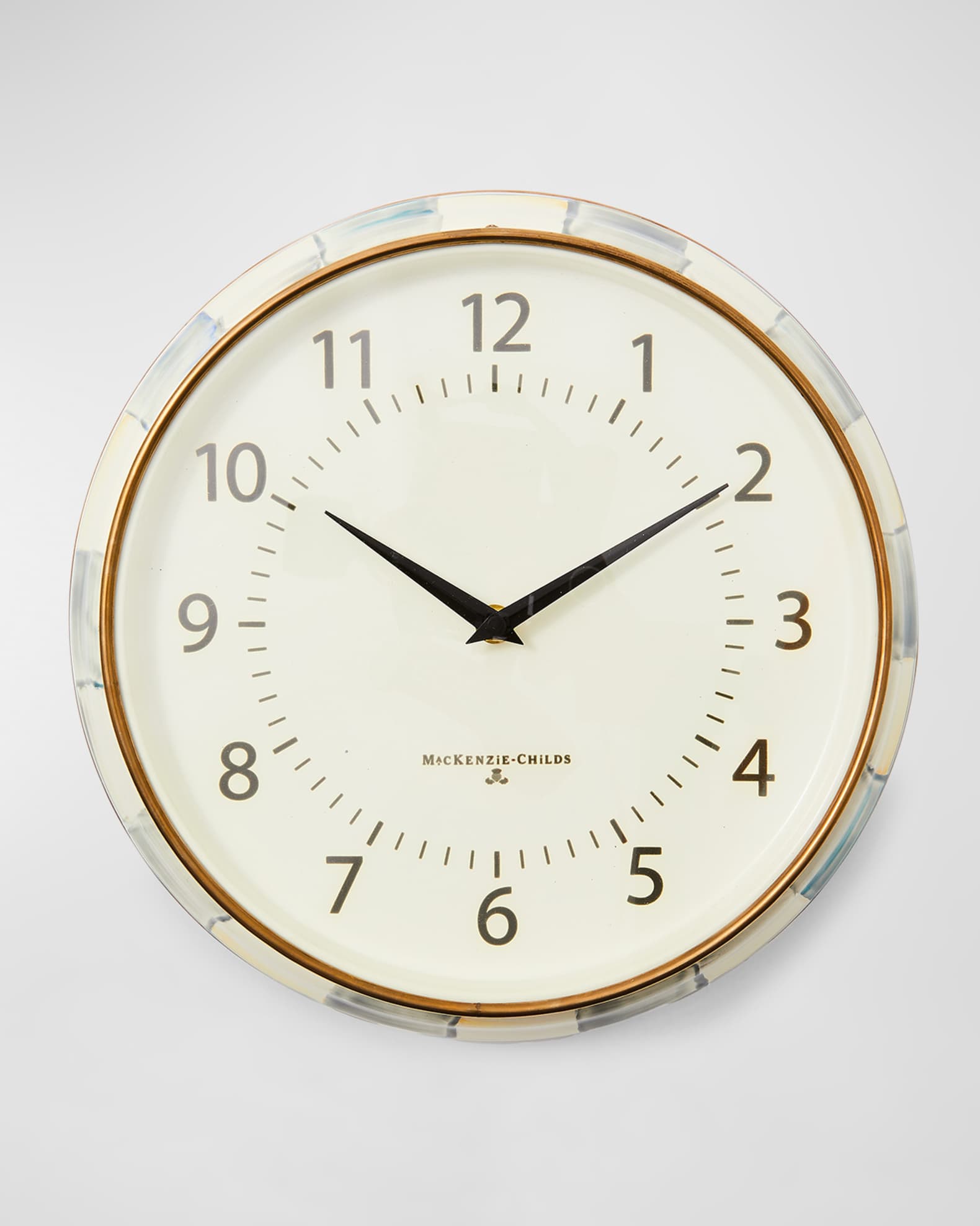 MacKenzie-Childs Sterling Check School Wall Clock