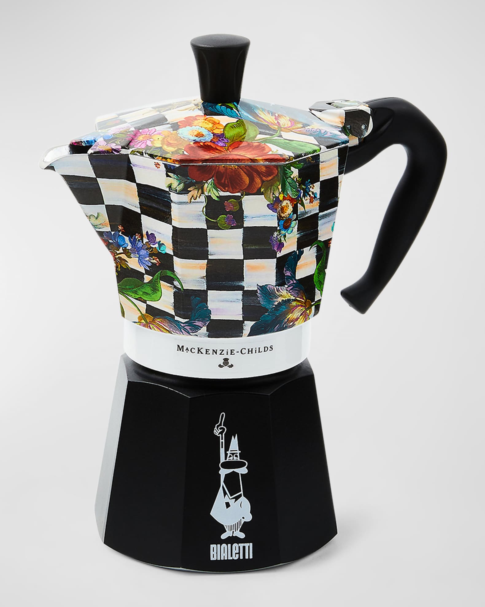 MacKenzie-Childs x Bialetti Moka Express Courtly Flower Market Stovetop Coffee Pot, 6 Cups