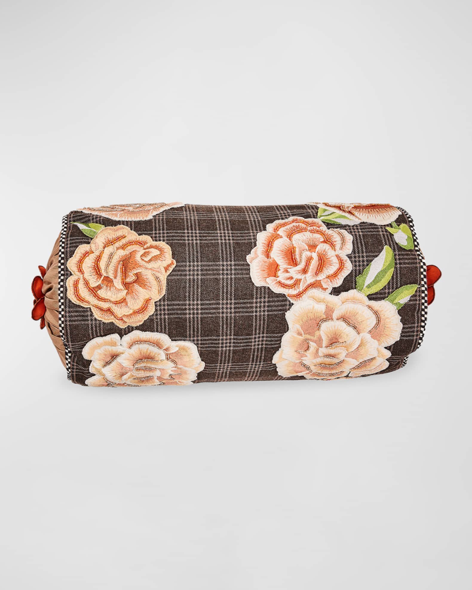 MacKenzie-Childs Field Study Floral Beaded Bolster Pillow, 8" x 16"