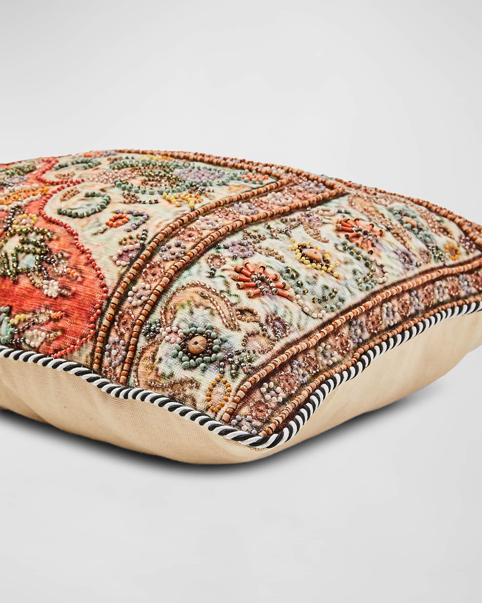 洋楽 BRAND X Pillow Sack CD 1995 MacKenzie-Childs Persian Beaded Lumbar Pillow | Horchow
