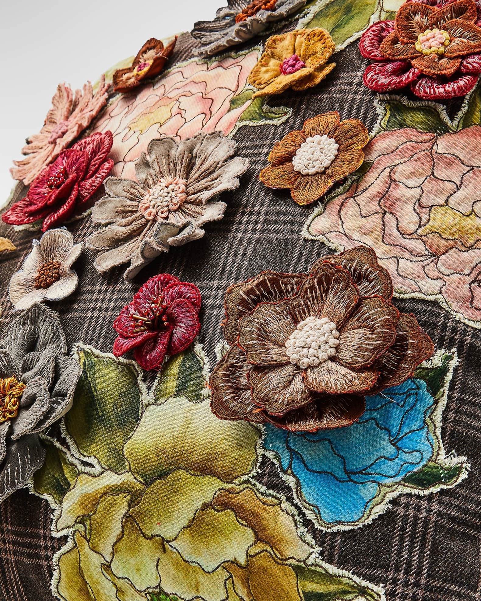 マッケンジーチャイルズ　大型スクエアクッション MacKenzie-Childs Field Study Embroidered Throw Pillow, 20