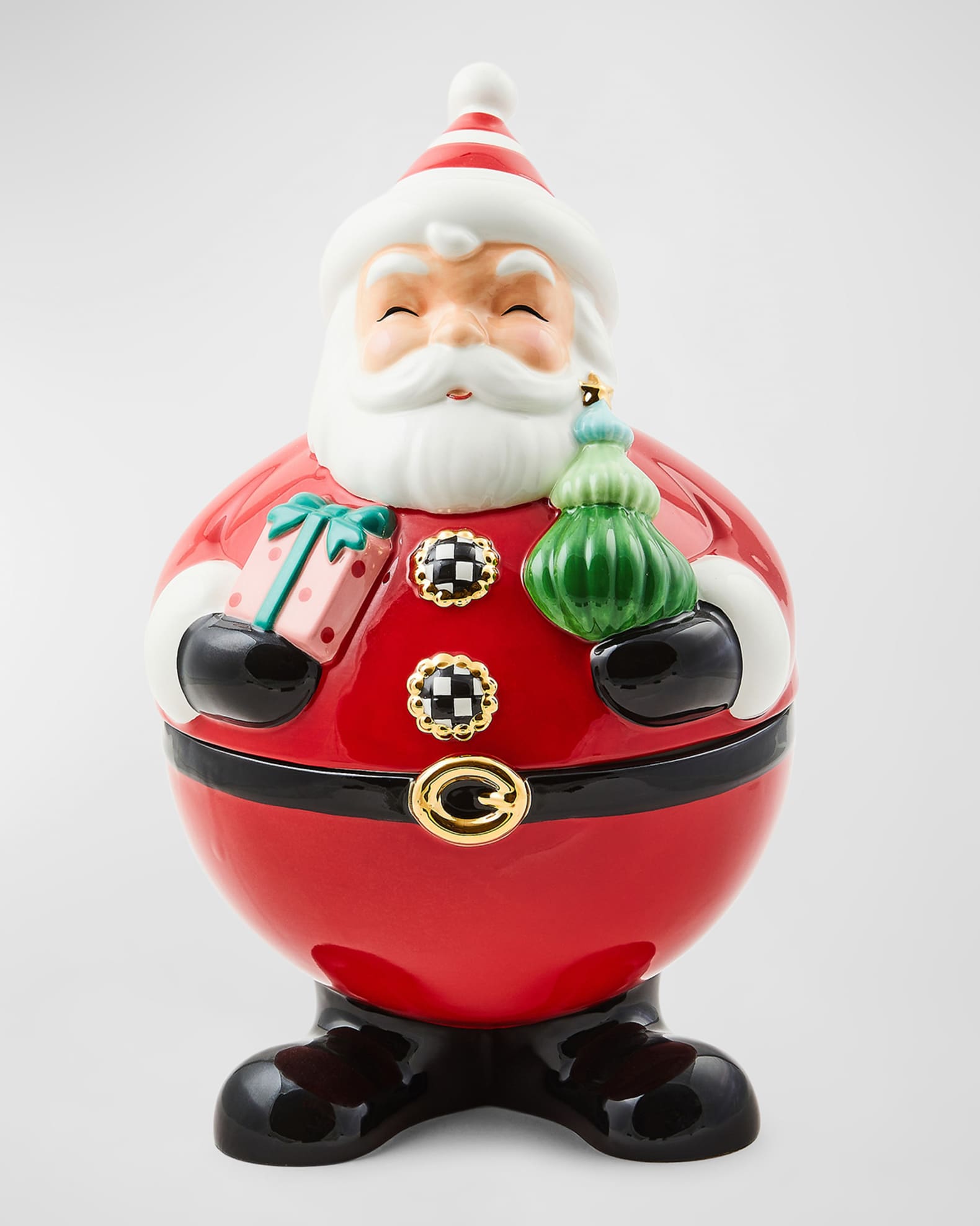 MacKenzieChilds Granny Kitsch Santa Cookie Jar Horchow