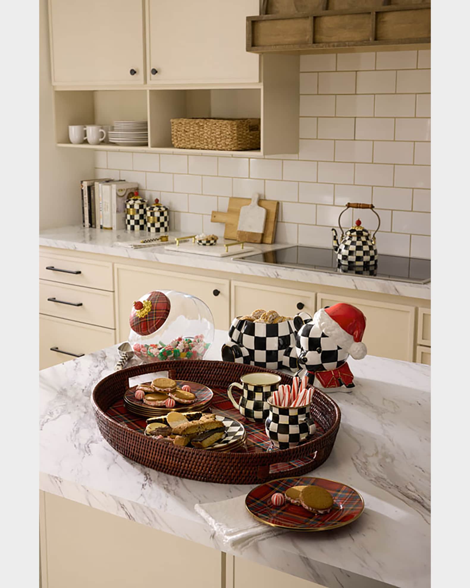 MacKenzie-Childs Cookie Jar with Red Tartan Lid | Horchow