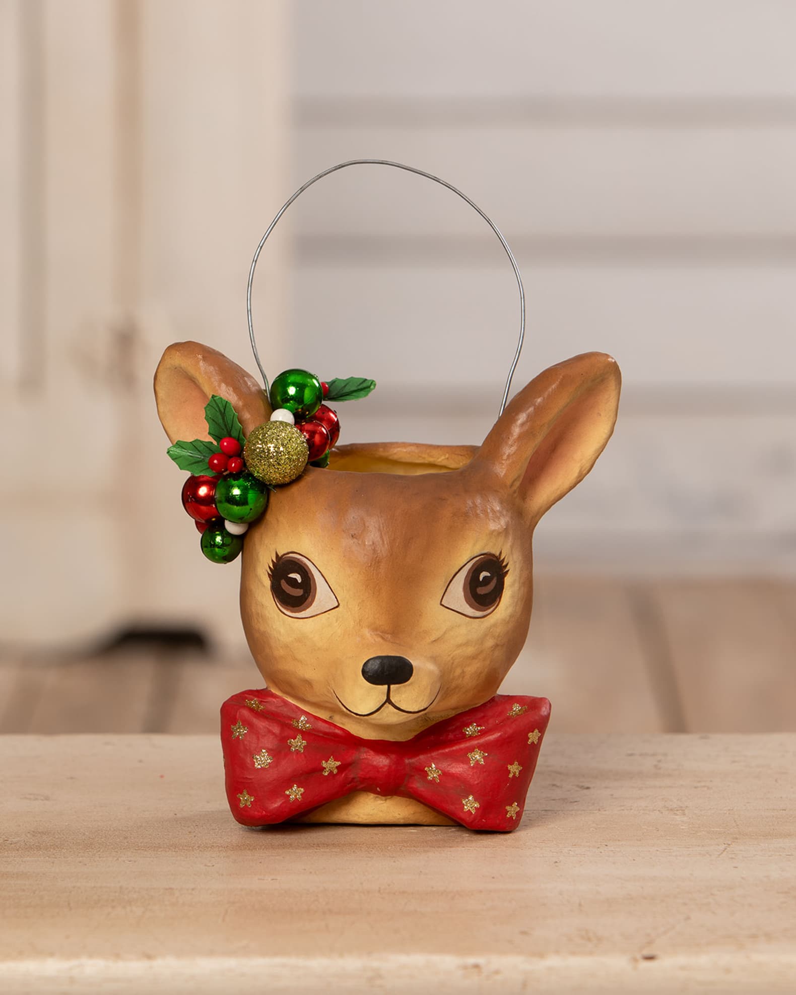 Bethany Lowe Fawnie Small Christmas Bucket Horchow