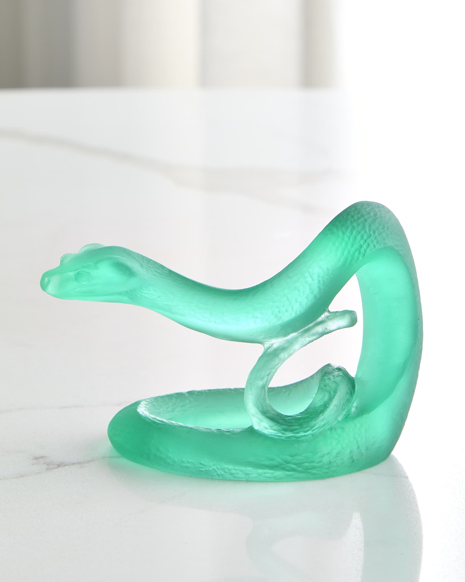 Daum Horoscope Snake Leaded Crystal Statue