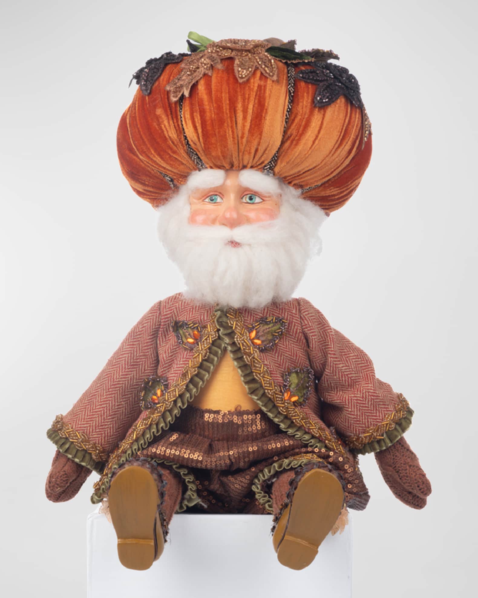 Katherine's Collection Harvest Pumpkin Hat Ledge Sitter, 15" Horchow