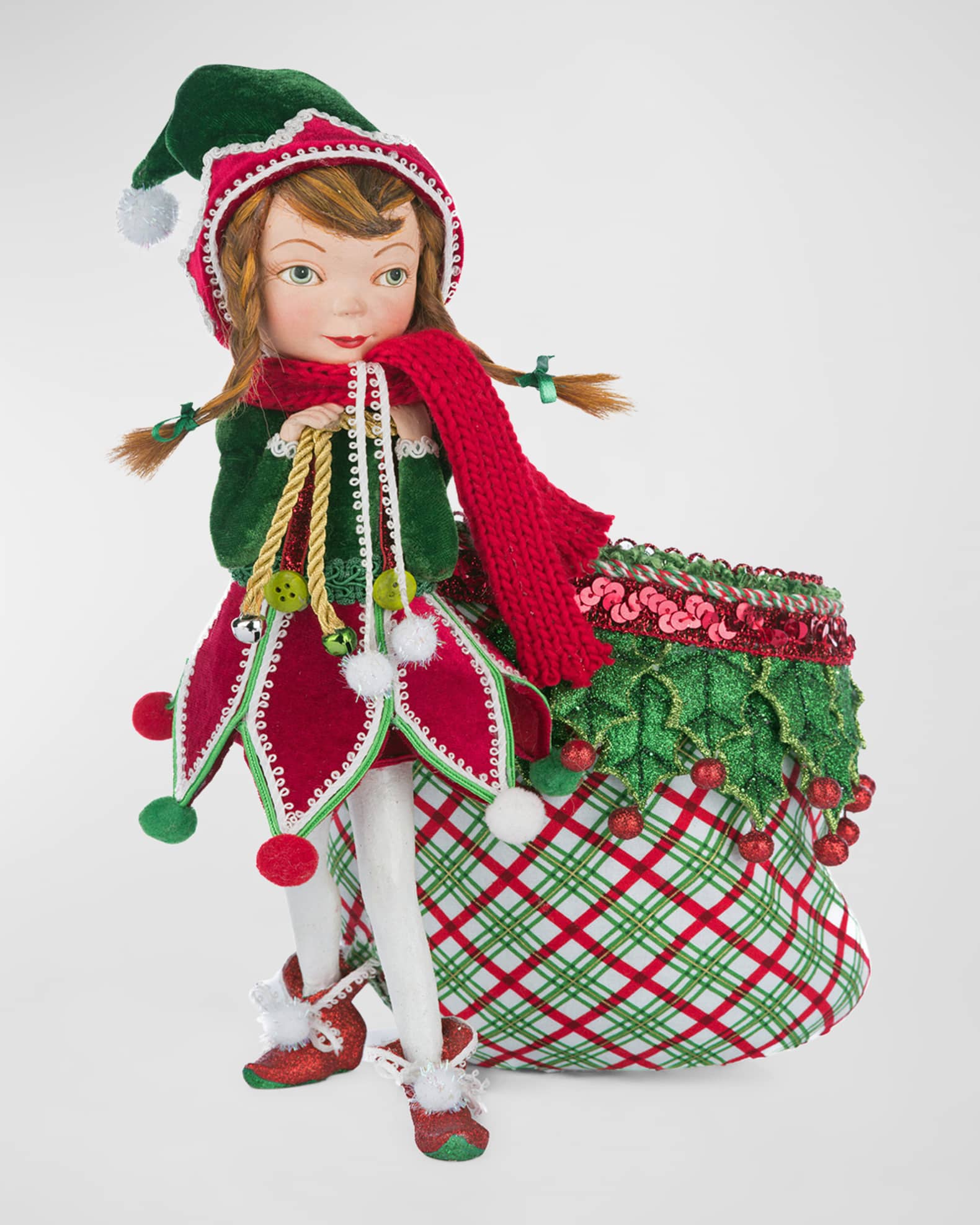 Katherine's Collection Winter Snowdrop Elf with Bag