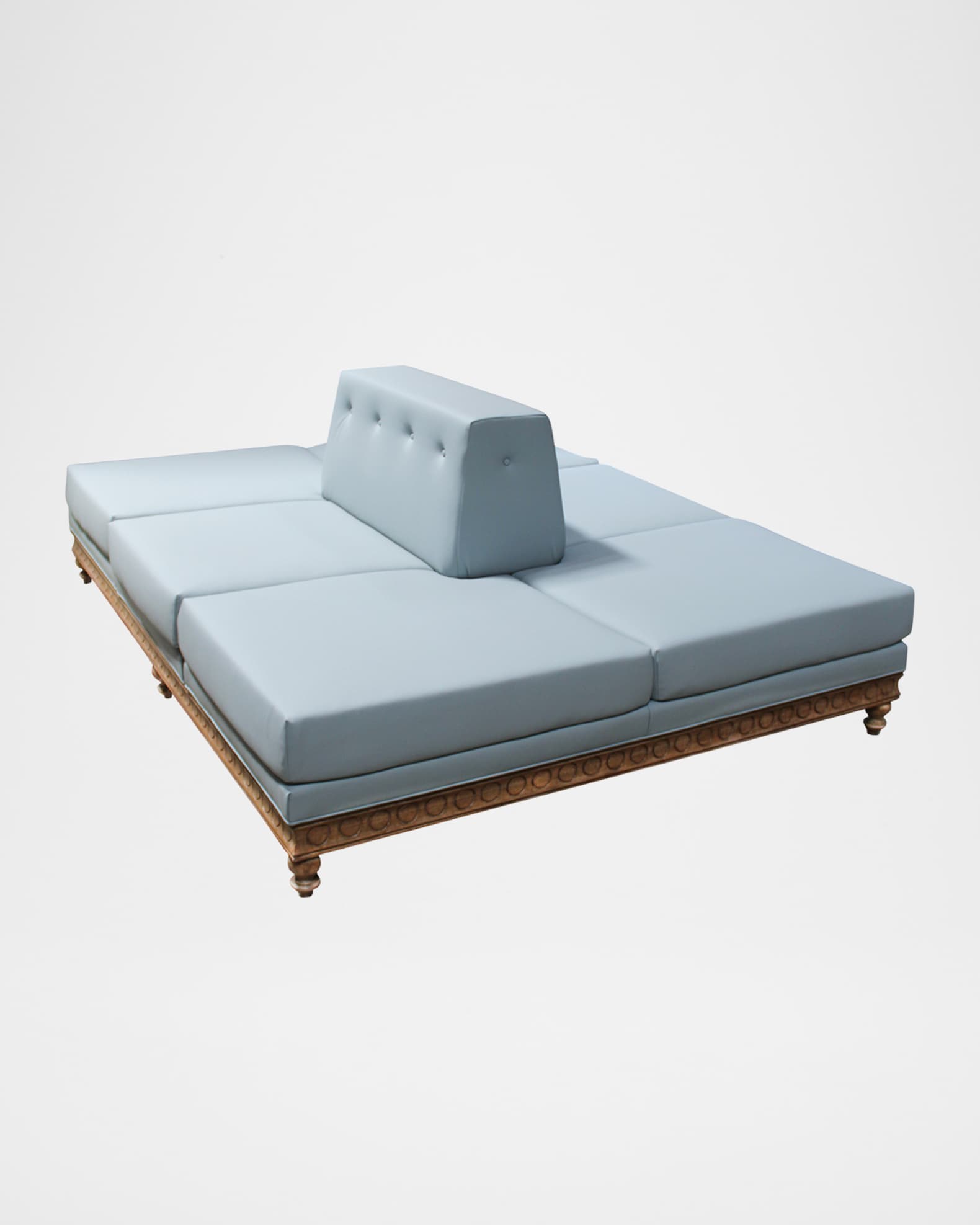 Peninsula Home Collection Gemini Vegan Leather Double-Sided Sofa, 98"