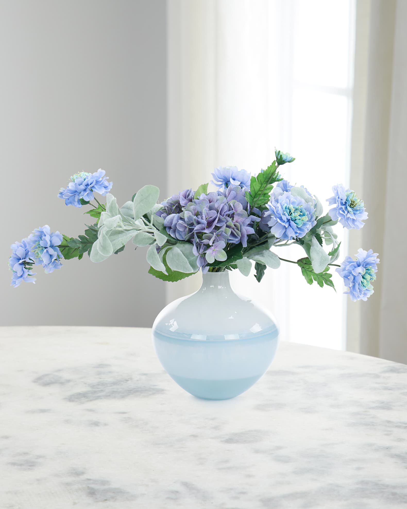 John-Richard Collection Sky Shadows 17" Faux Floral Arrangement in Glass Vase