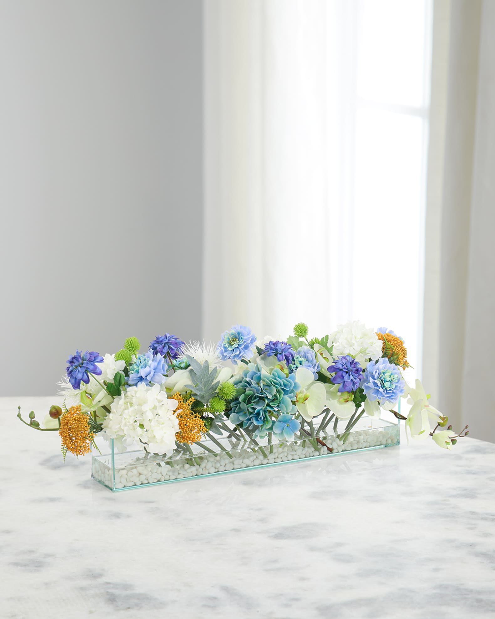 John-Richard Collection Modern Organic 10" Faux Floral Arrangement in Glass Vase
