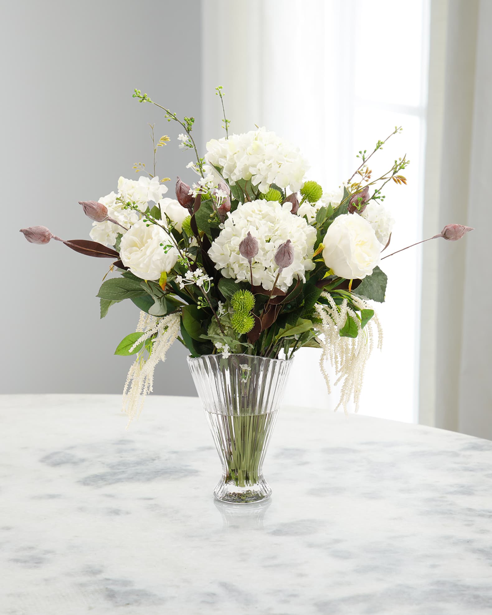 John-Richard Collection Moon Shadows 23" Faux Floral Arrangement in Glass Vase