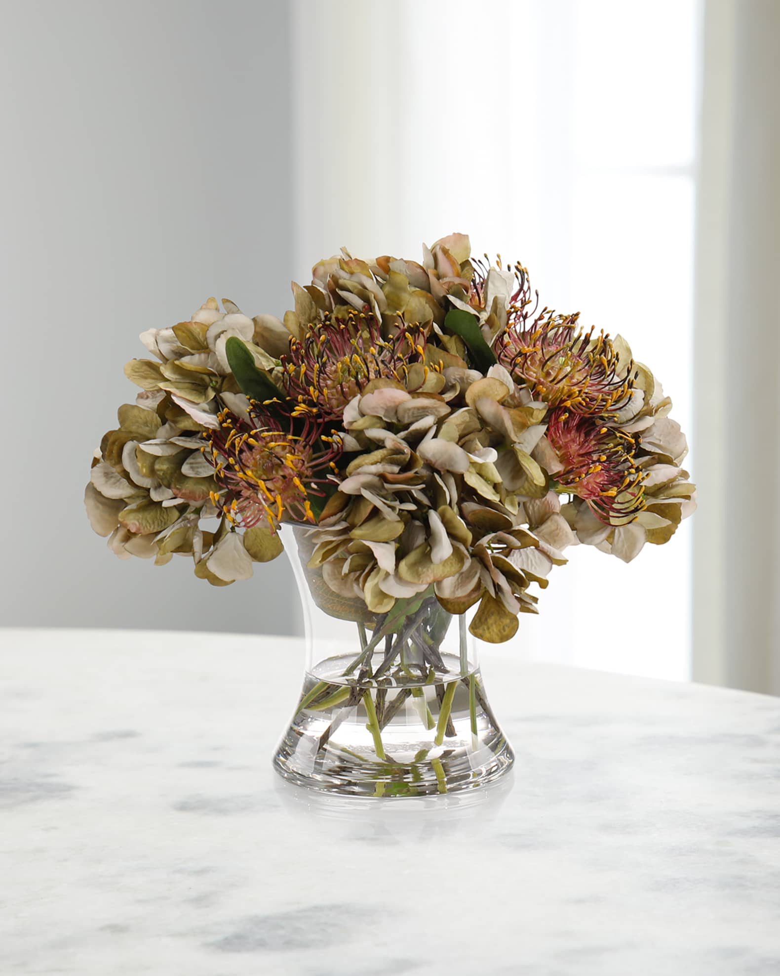 John-Richard Collection Mossey Garden 12" Faux Floral Arrangement in Glass Vase