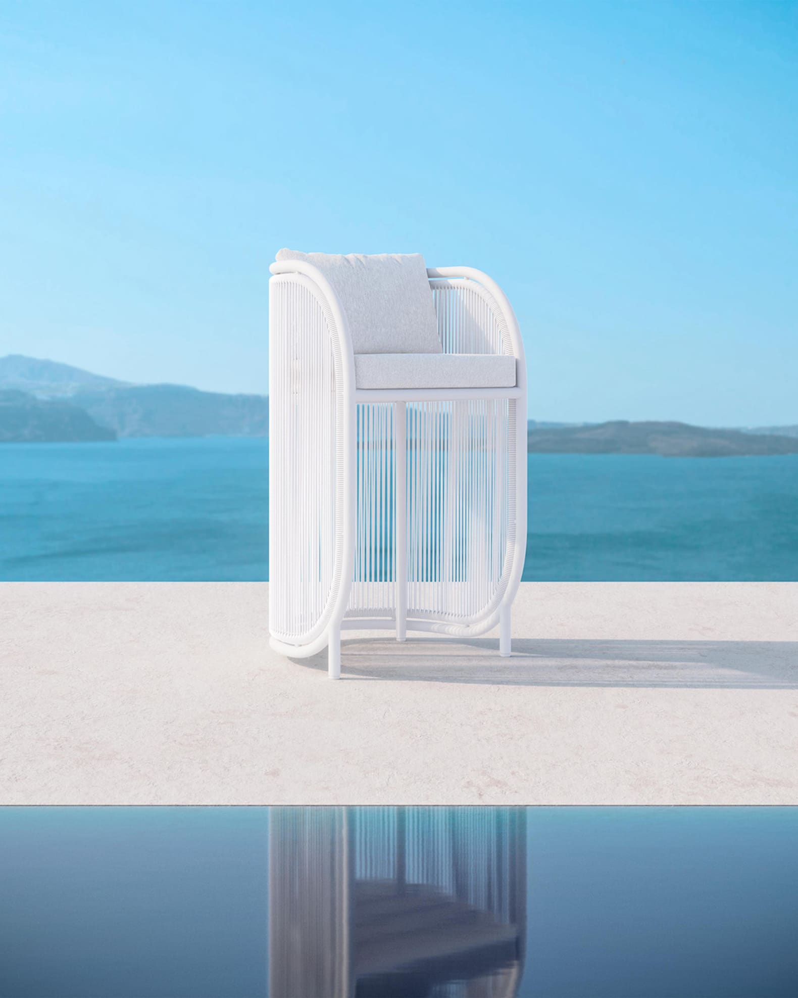 Azzurro Living Kamari Bar Stool & Polar Cushion Horchow