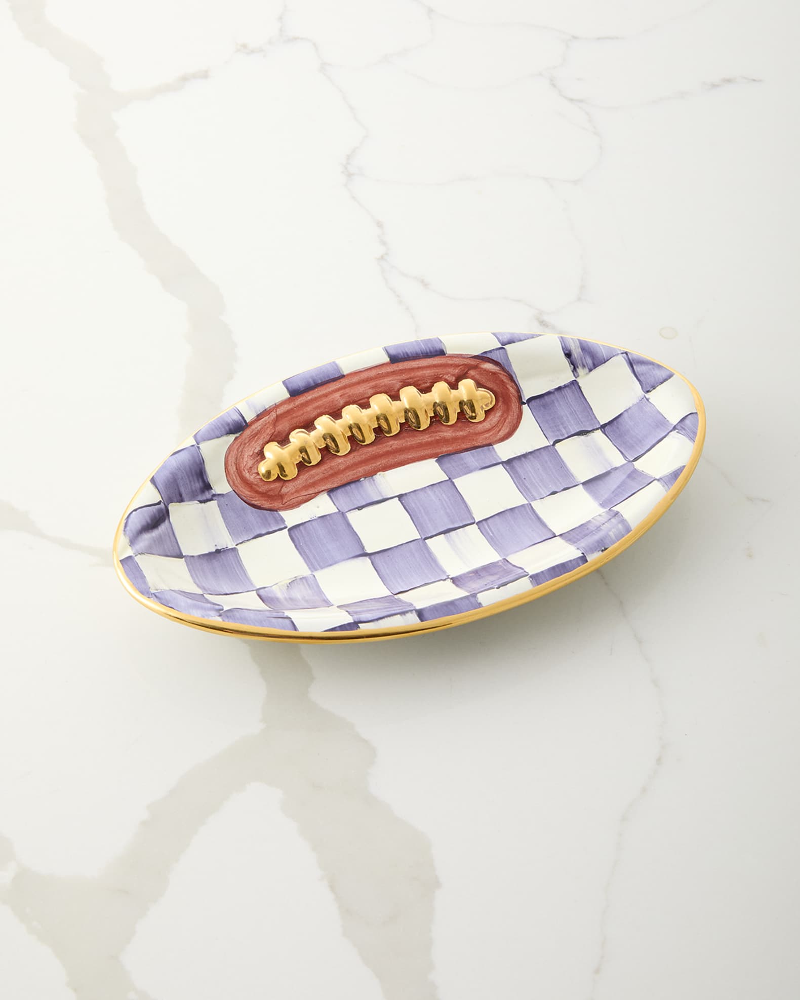 MacKenzie-Childs Plum Check Football Plate | Horchow