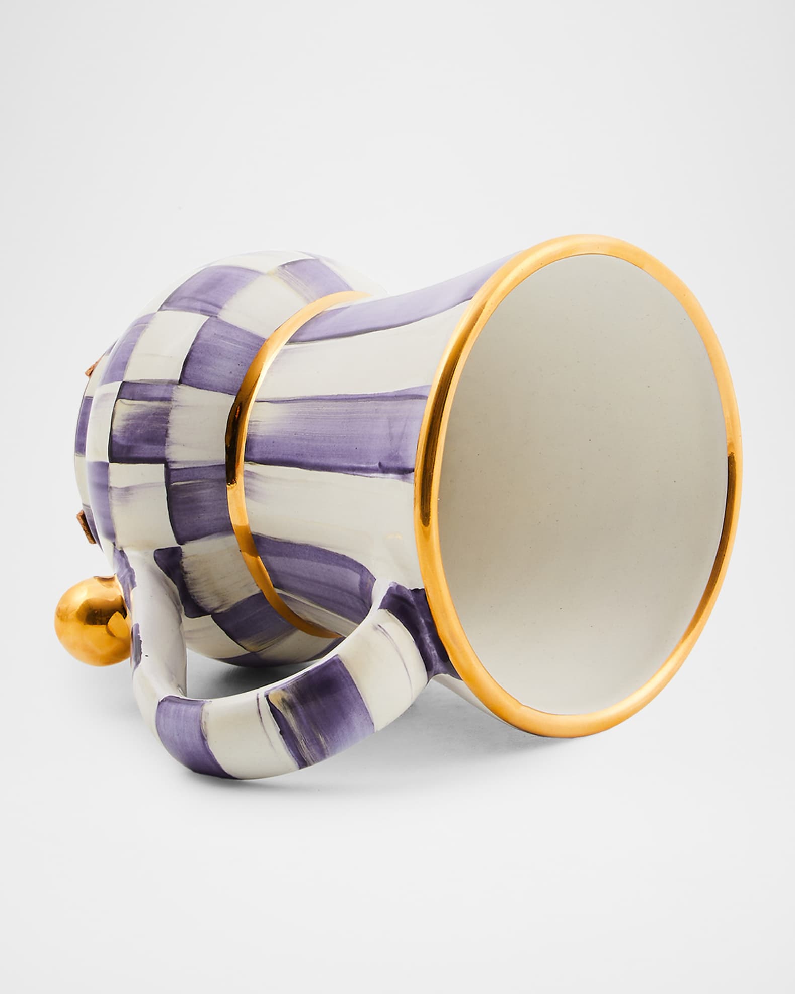 MacKenzie-Childs Plum Check Ceramic Mug | Horchow