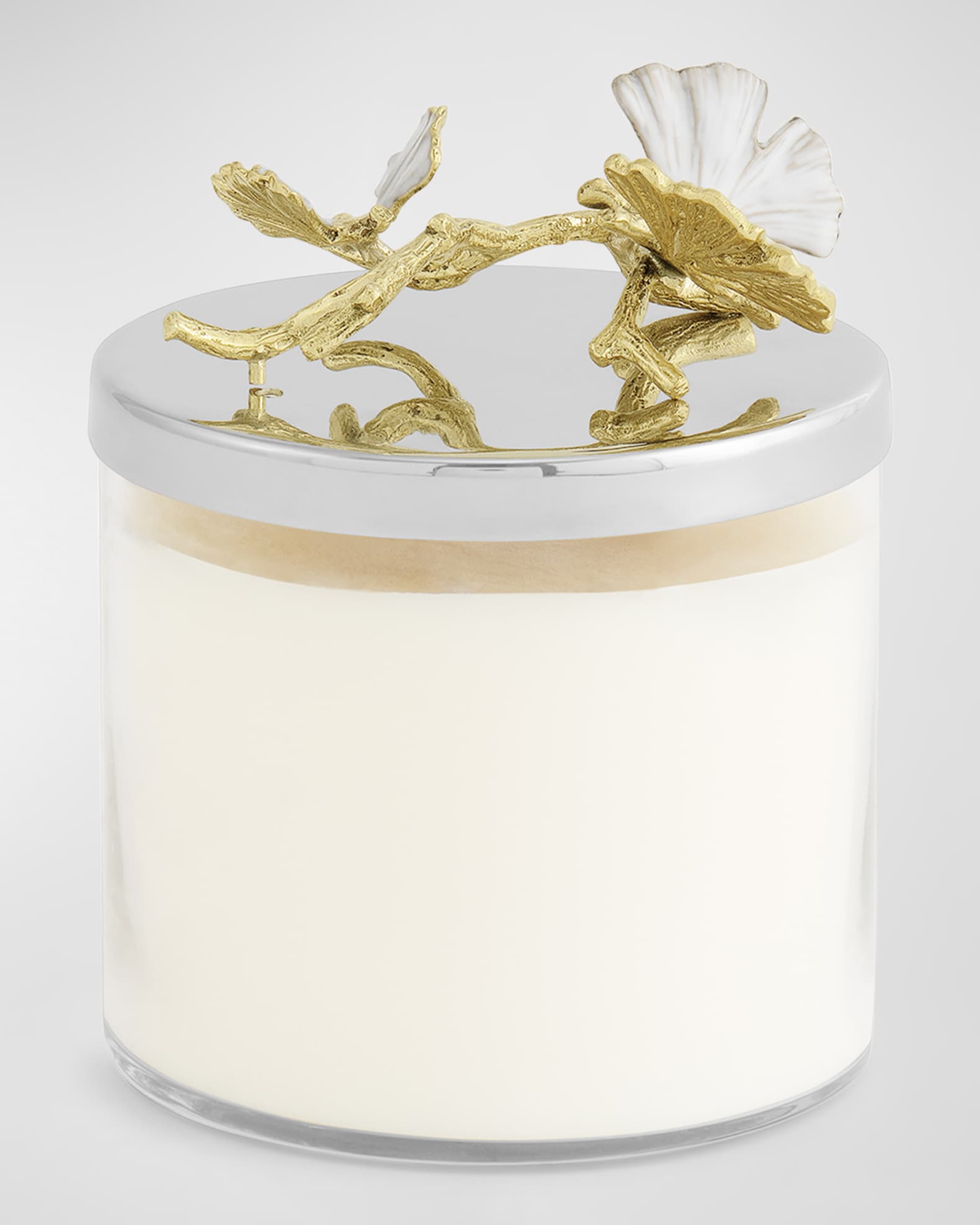 Michael Aram Butterfly Ginkgo White & Gold Candle