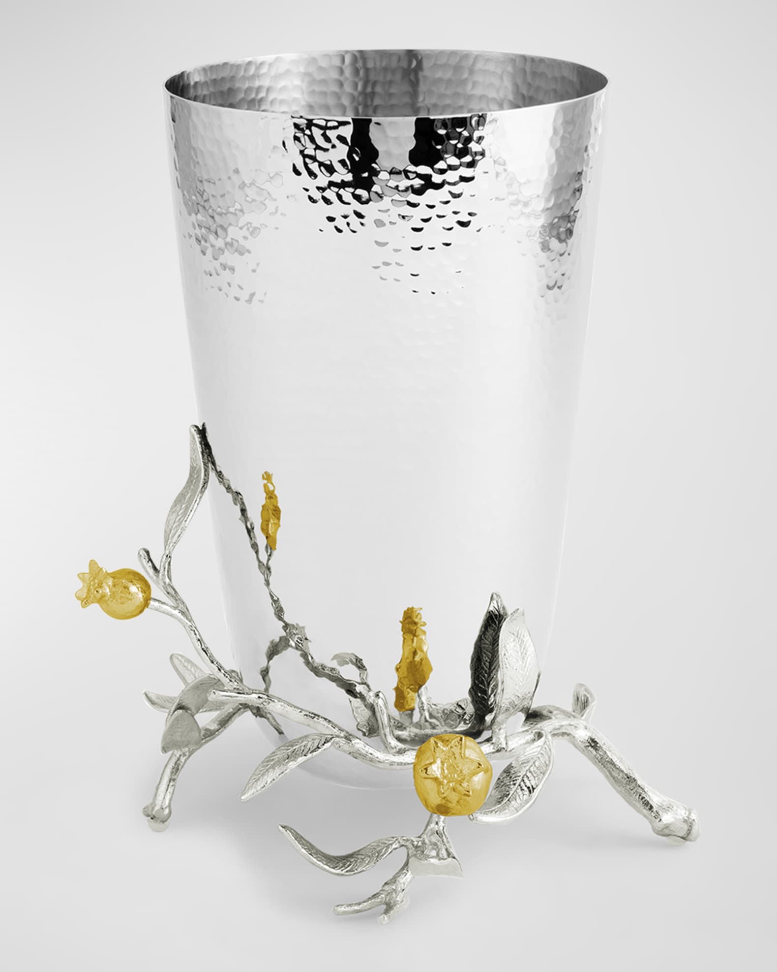 Michael Aram Pomegranate Silver & Gold Vase with 24K Goldplate