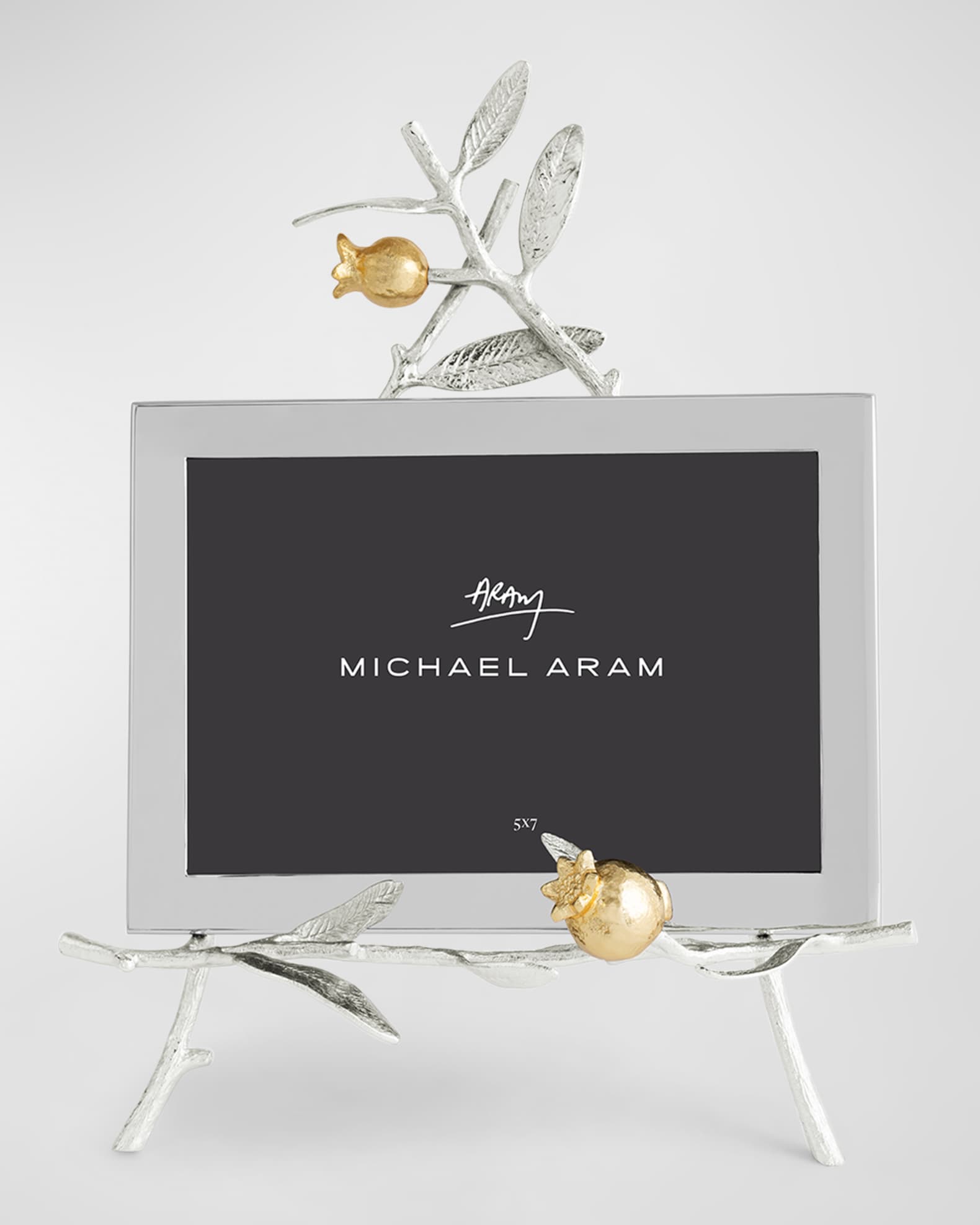 Michael Aram Pomegranate Silver & Gold Easel Picture Frame, 5" x 7"