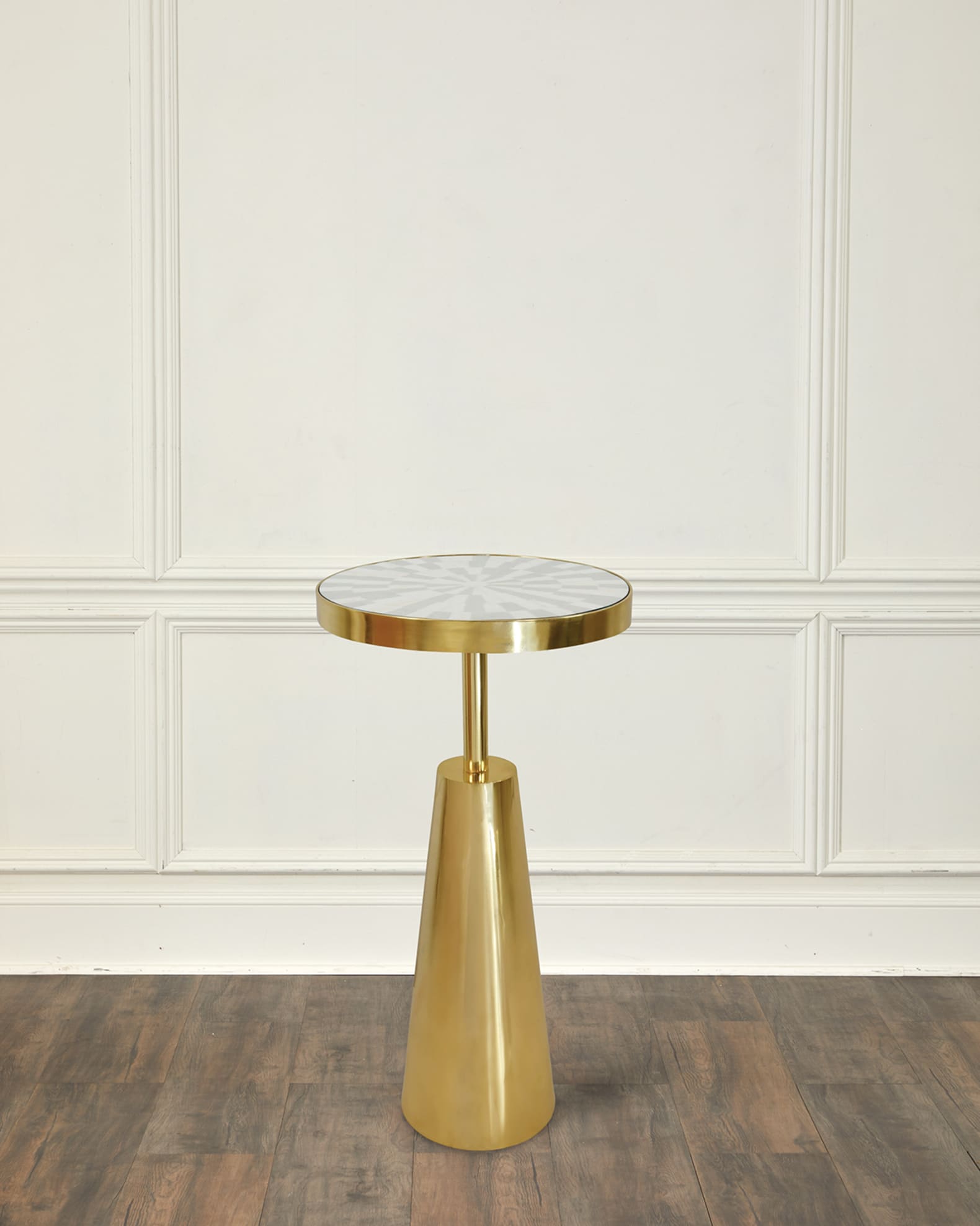 Worlds Away Elias Tapered Brass Side Table
