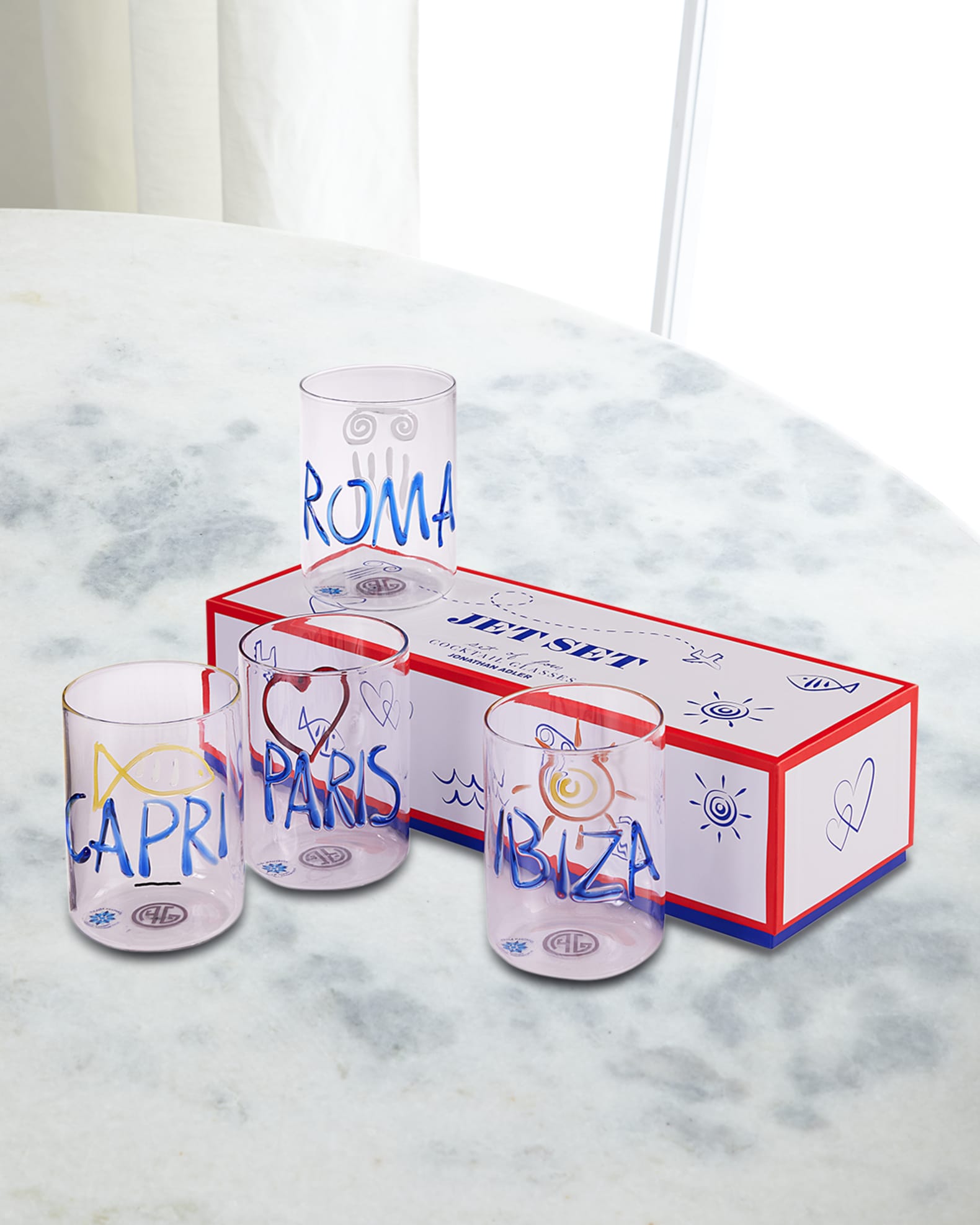 Jonathan Adler Jet Set Cocktail Glasses, Set of 4
