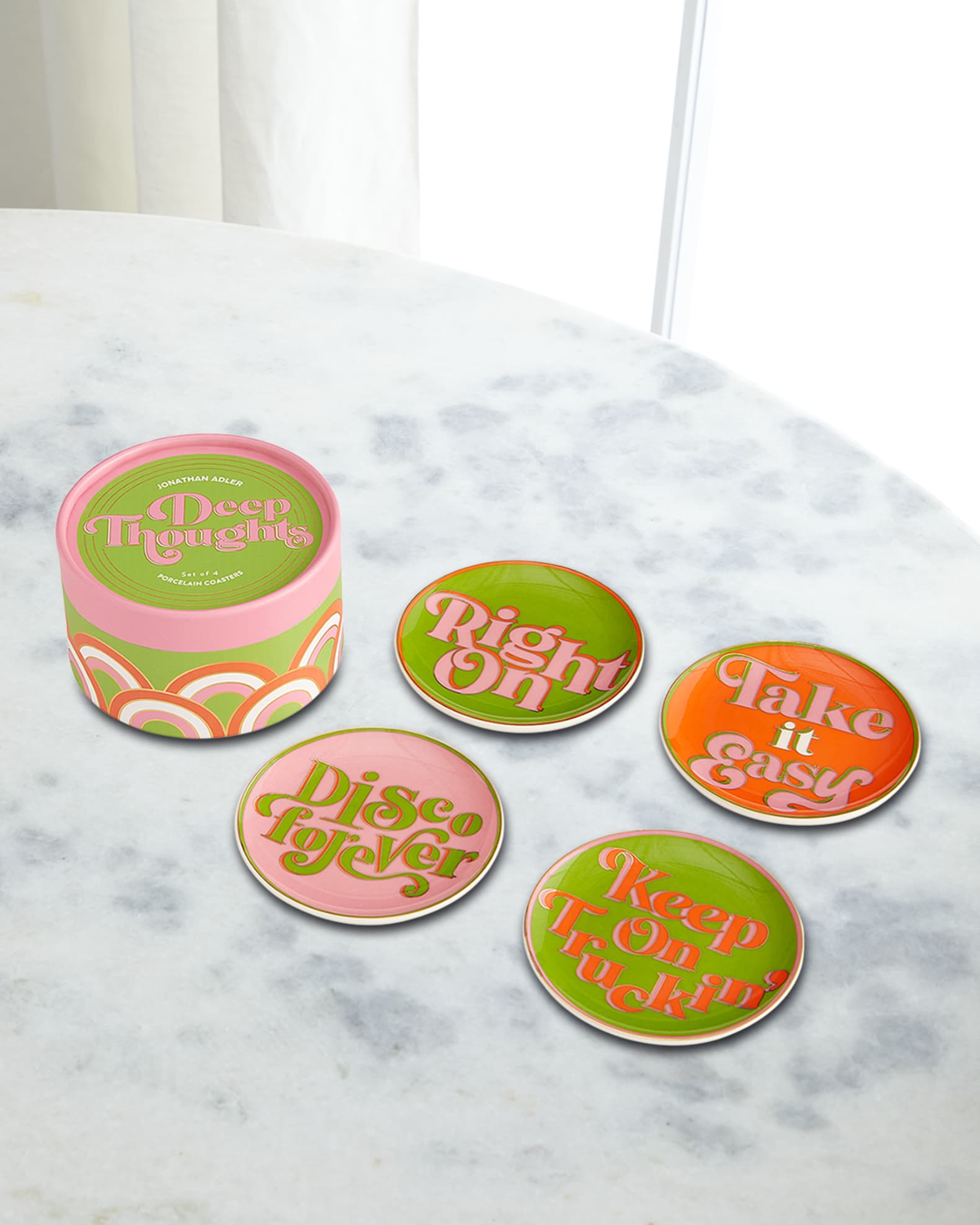Jonathan Adler Deep Thoughts Coasters, Set of 4