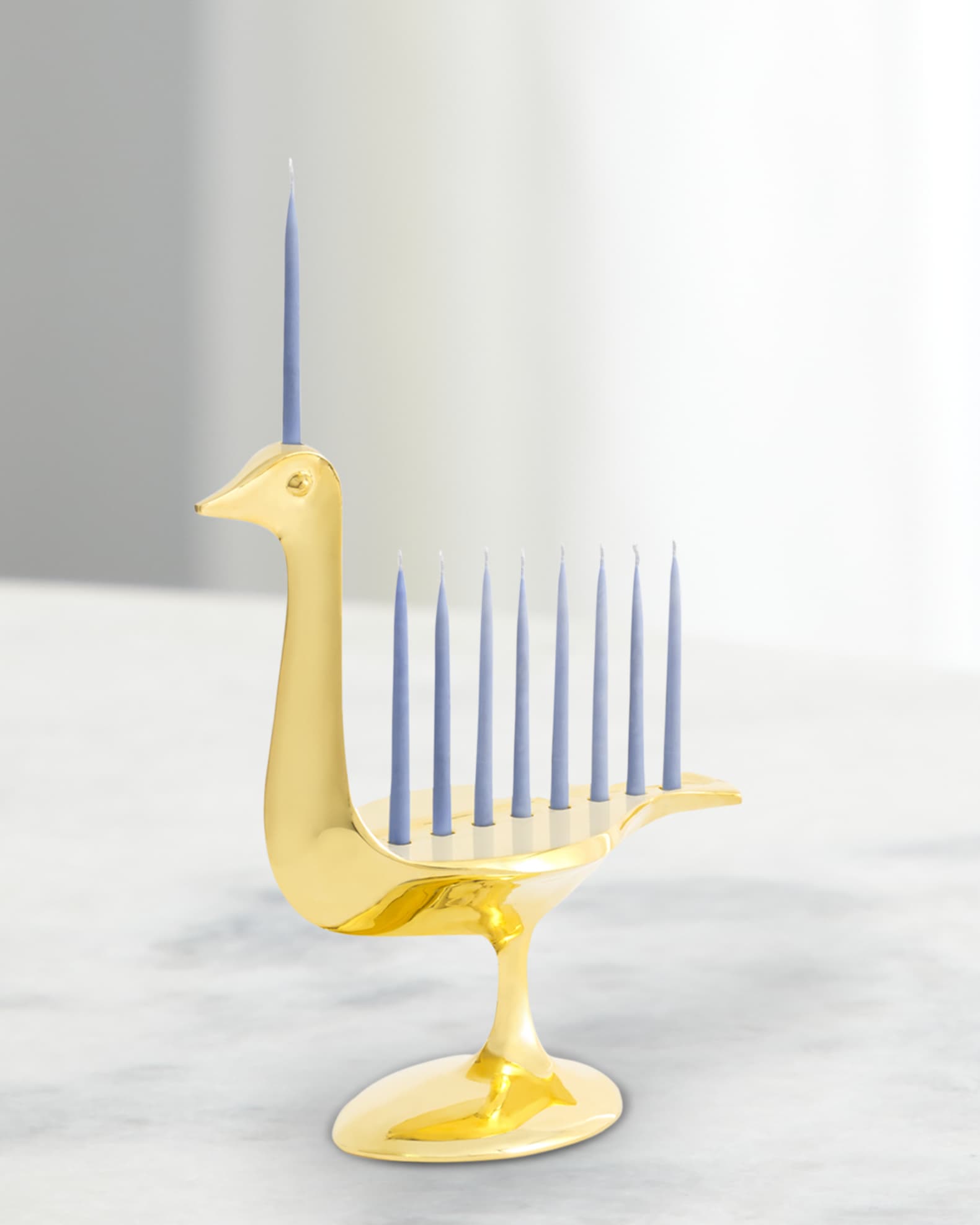 Jonathan Adler Brass Bird Hanukkah Menorah