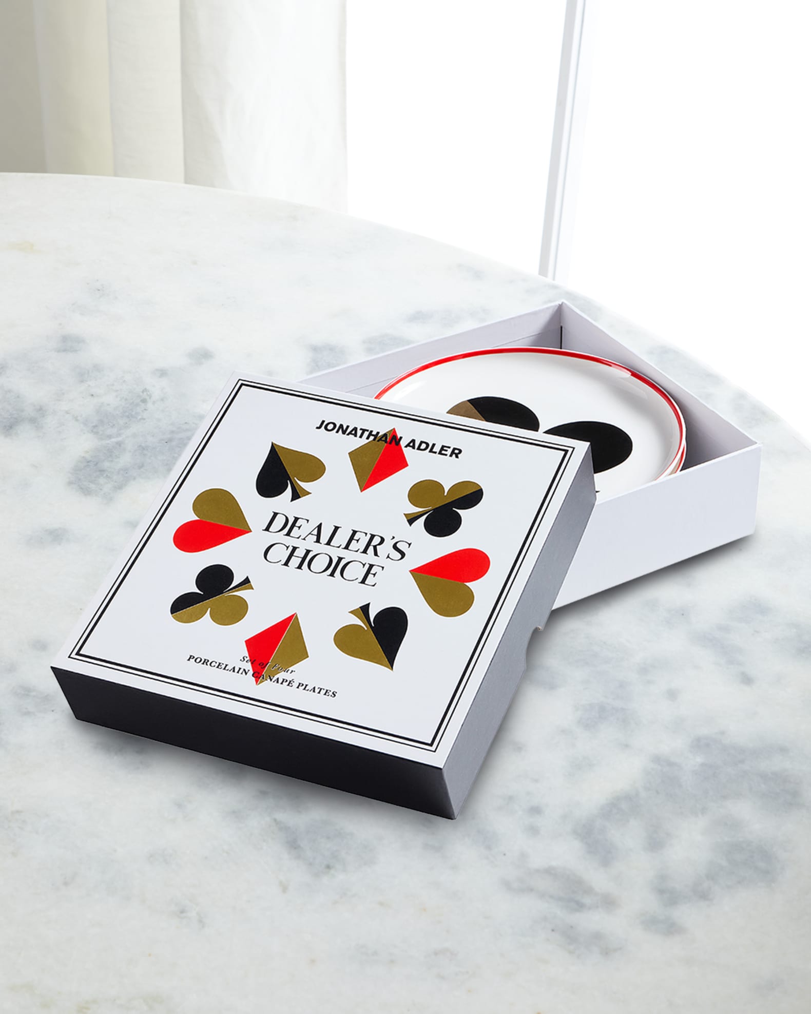 Jonathan Adler Dealers Choice Canape Plates, Set of 4
