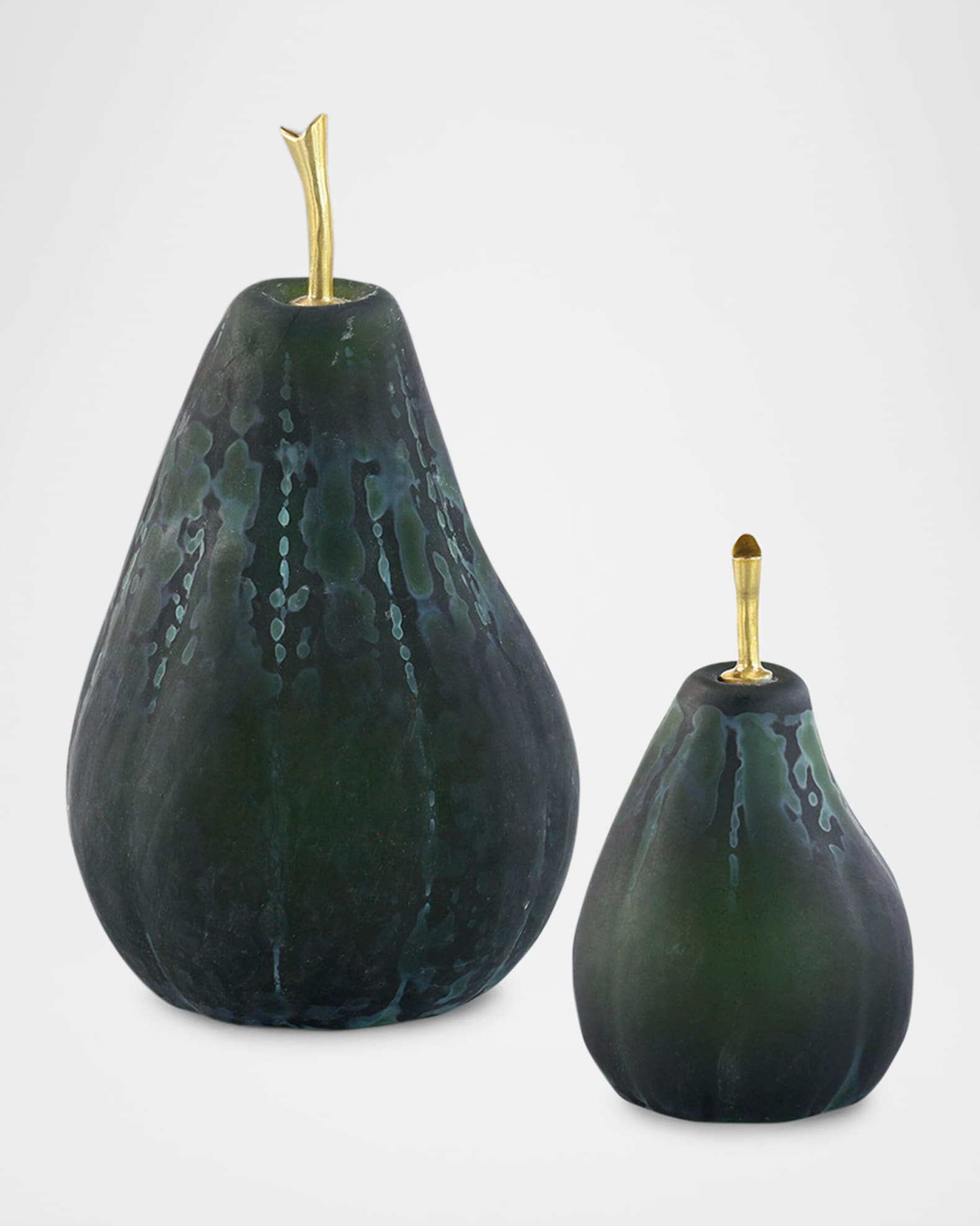 John-Richard Collection Glass Pear Sculptures, Set of 2