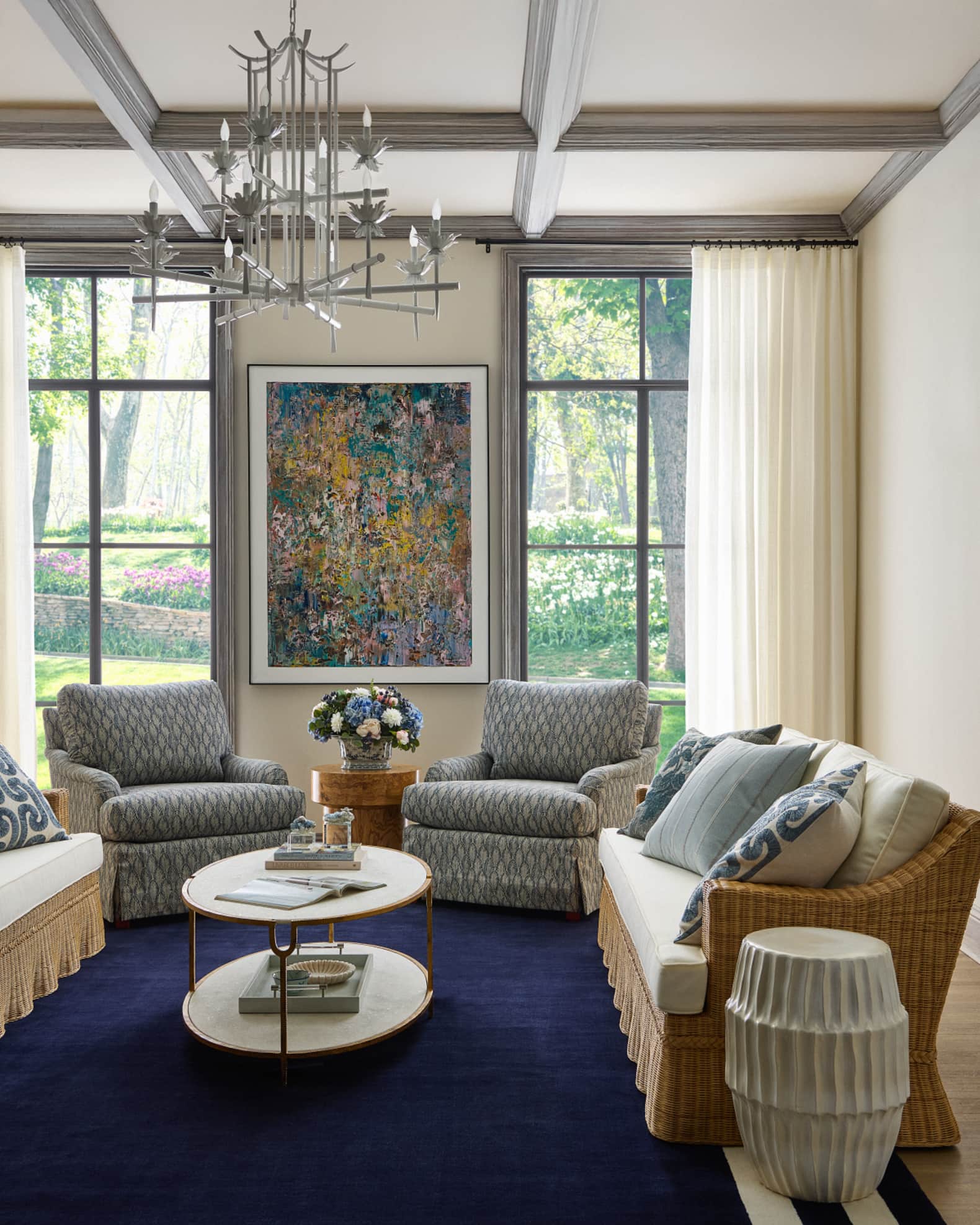 Chamachan② Neiman Marcus Bamboo 12-Light 2-Tier Chandelier | Horchow