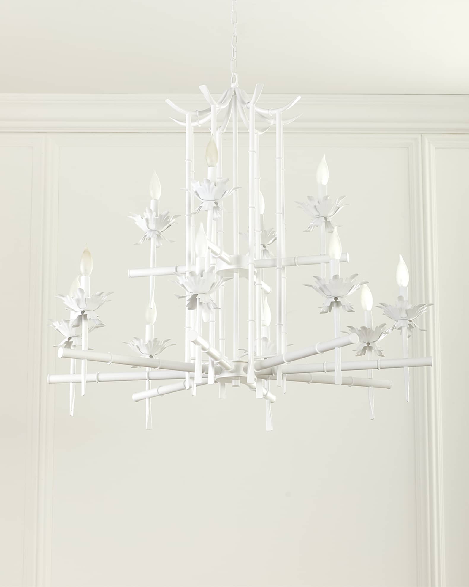 Neiman Marcus Bamboo 12-Light 2-Tier Chandelier