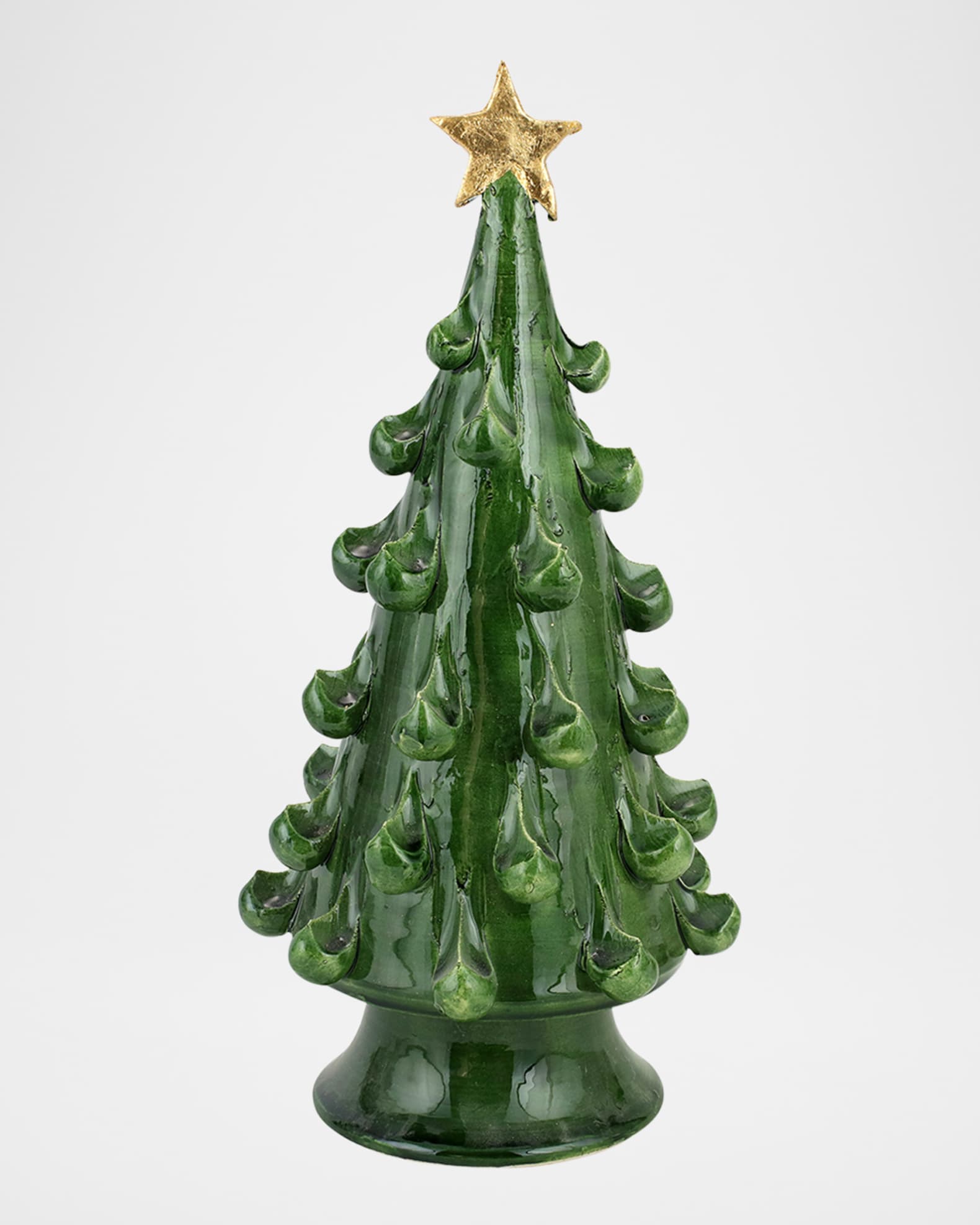 Vietri Foresta Medium Christmas Tree Decor with Golden Star Horchow
