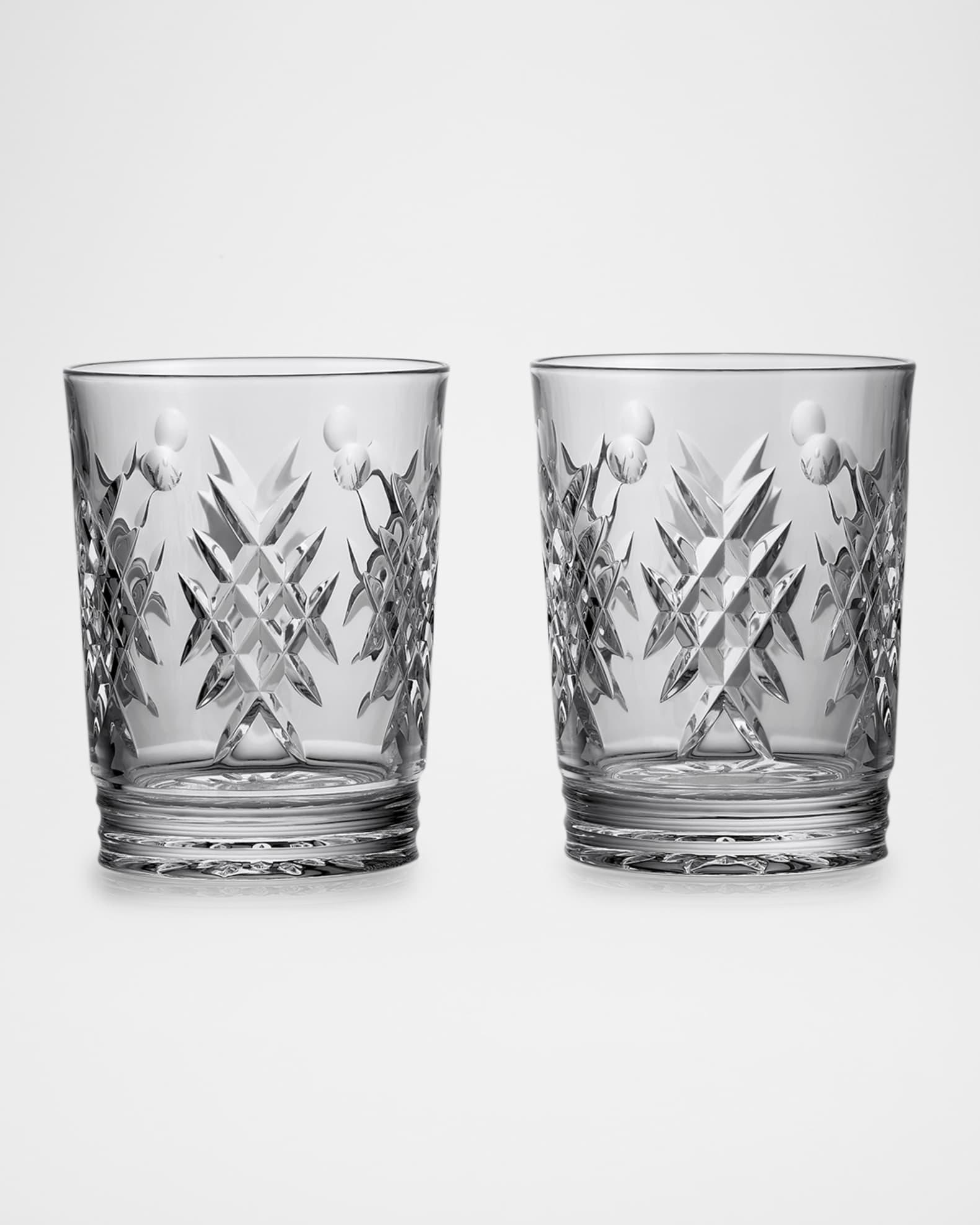 Waterford Crystal Winter Wonders Holly 13.5 oz. Double Old-Fashioned Glasses, Set of 2